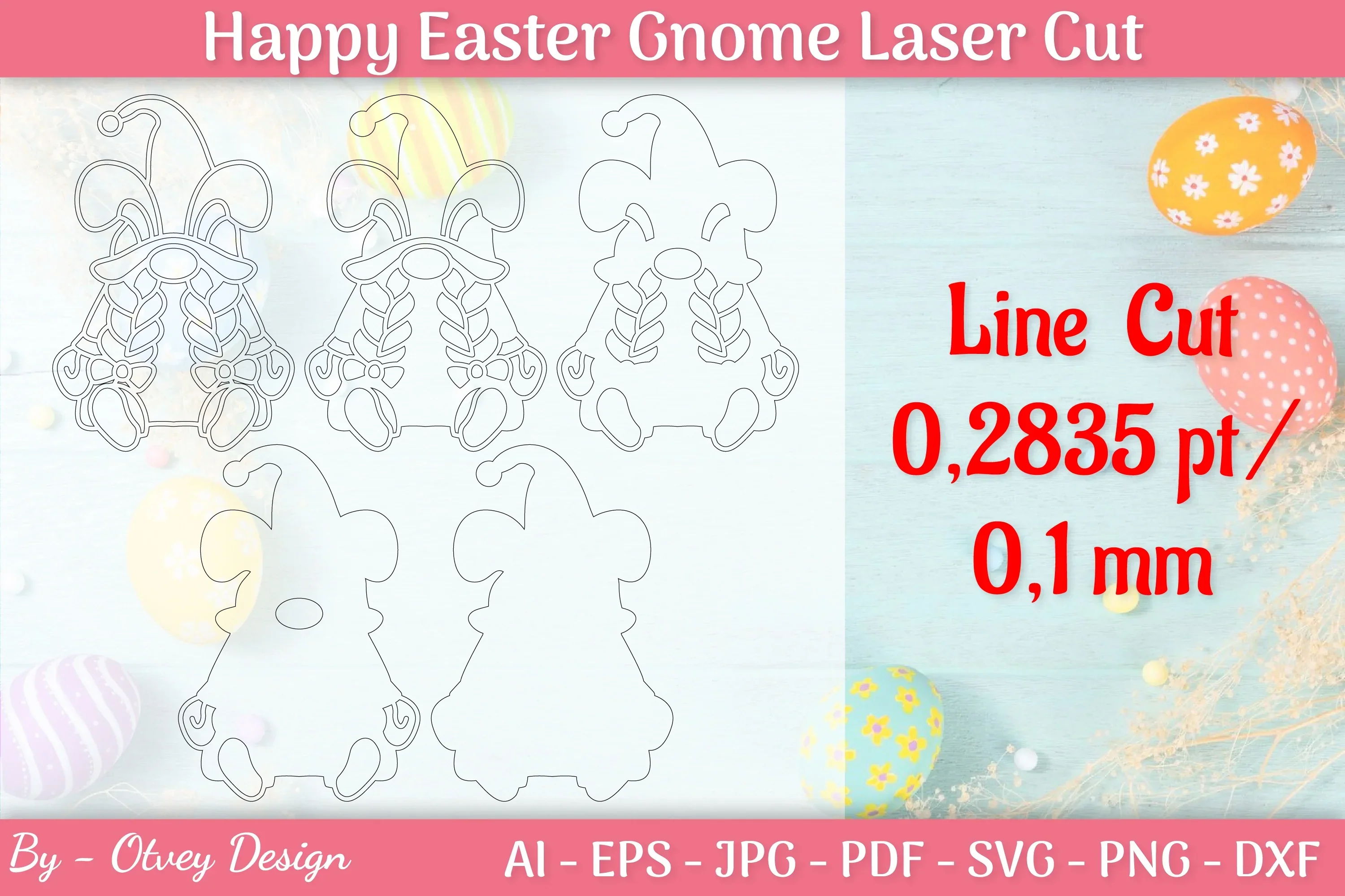 Easter Gnome Laser Cut SVG Bundle - Image 2