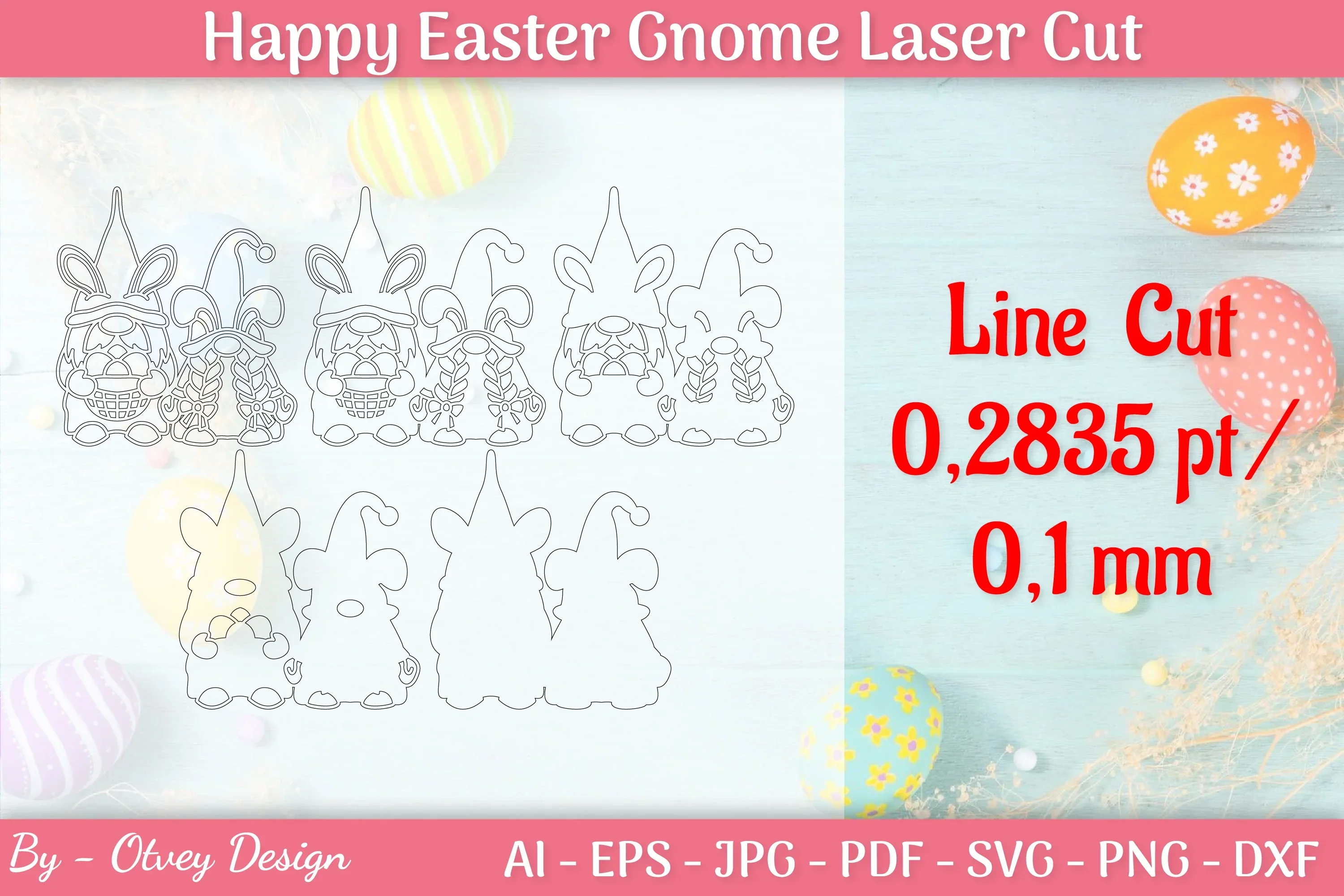 Easter Gnome Laser Cut SVG Bundle - Image 2