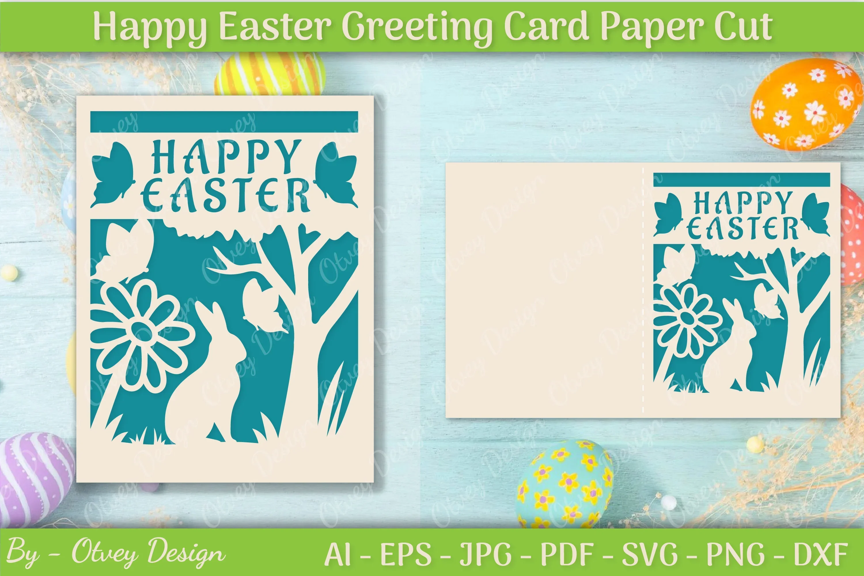 Easter Greeting Card SVG Bundle