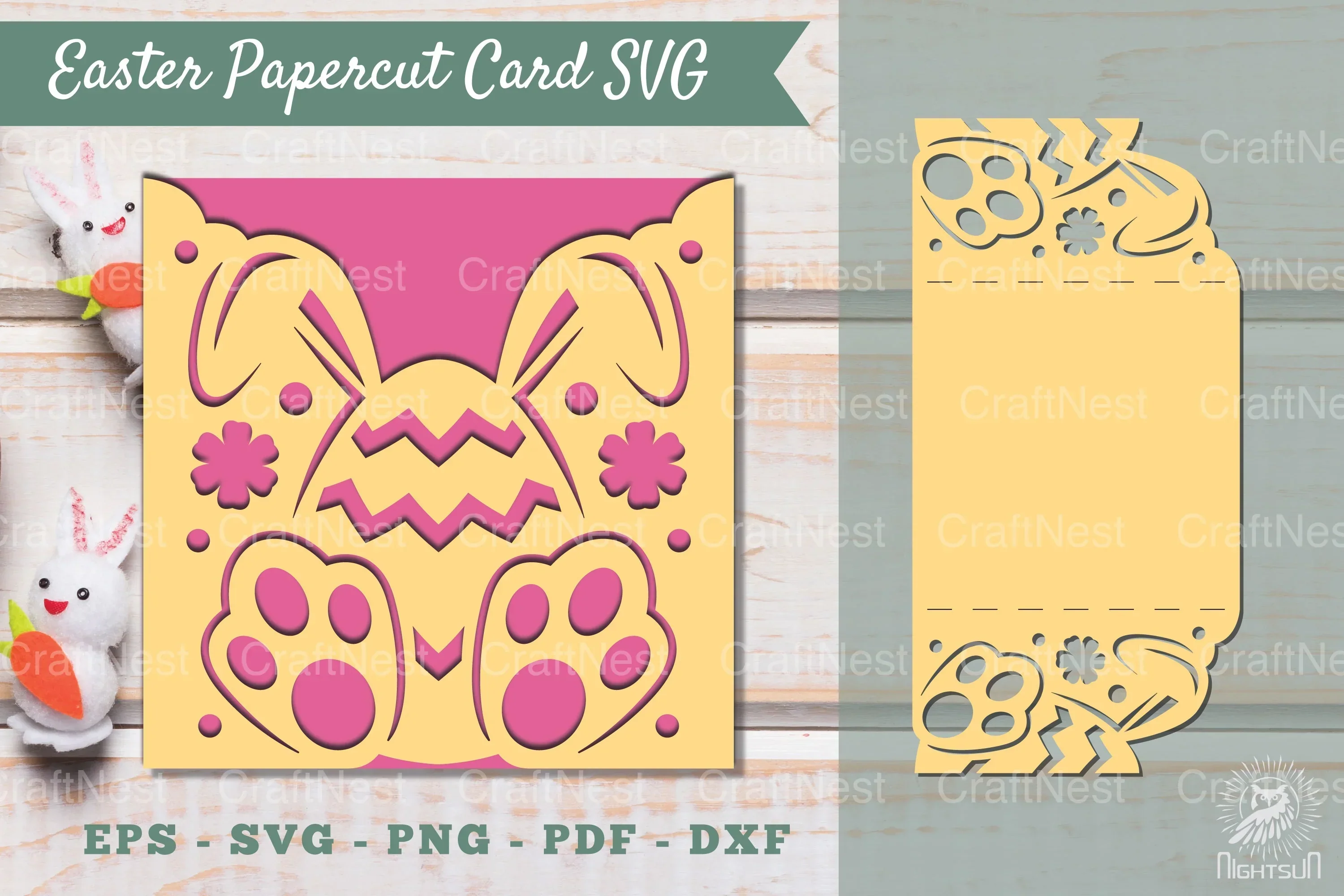 Easter Papercut Card Template SVG Bundle