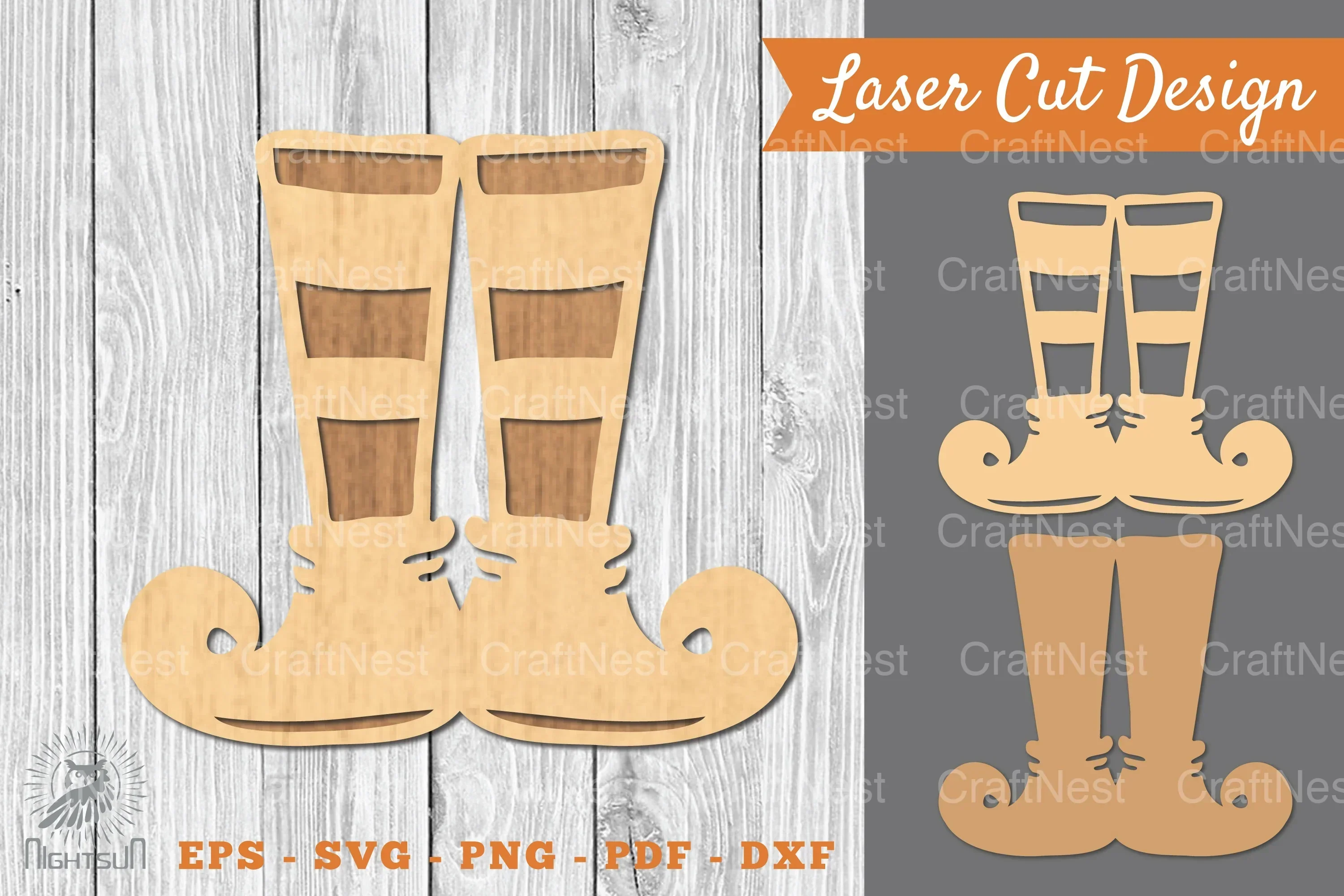 Elf Feet Laser Cut Decoration Clipart Bundle