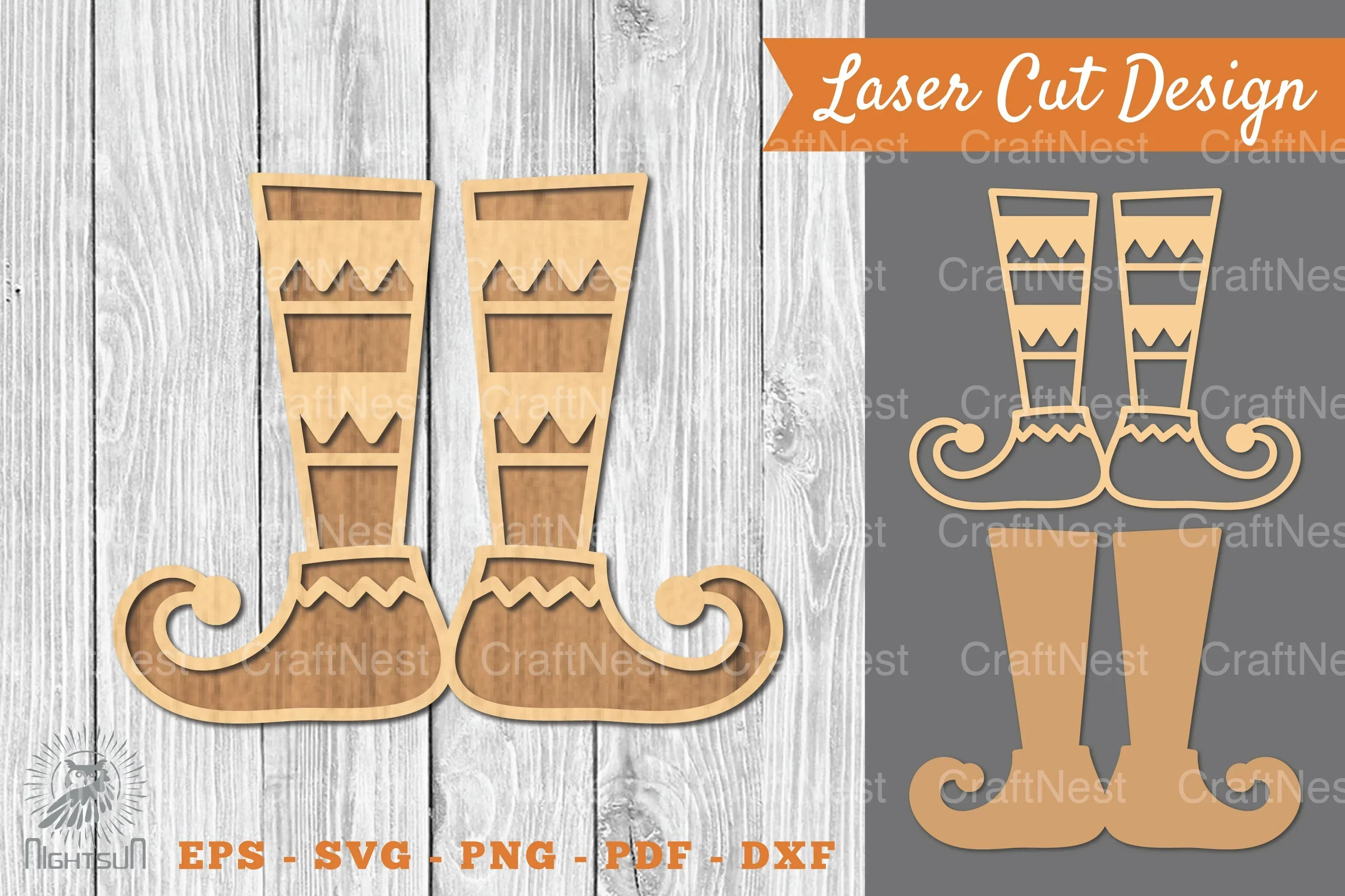 Elf Feet Laser Cut Decoration Clipart Bundle