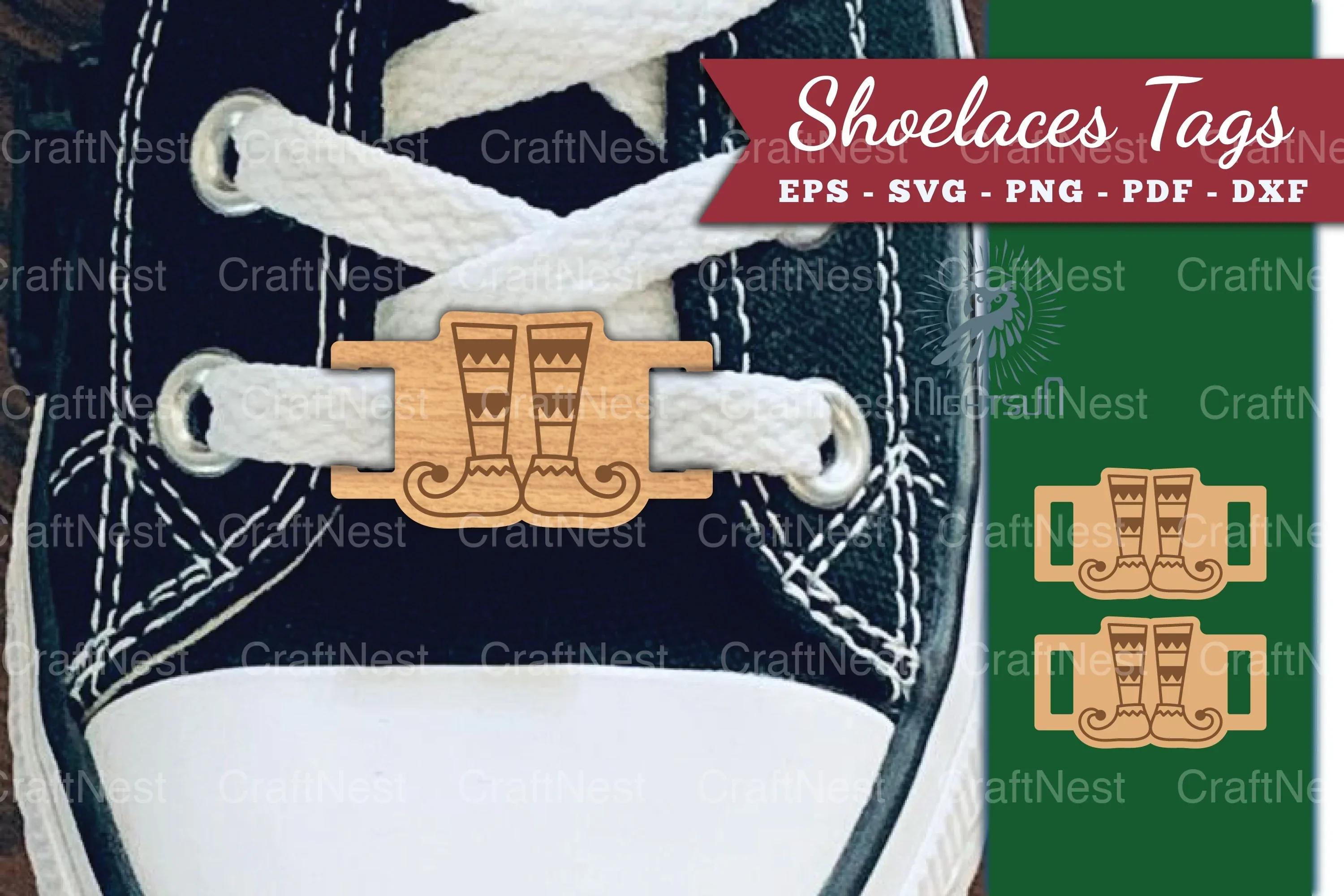 Elf Legs Shoelaces Tags Clipart Bundle
