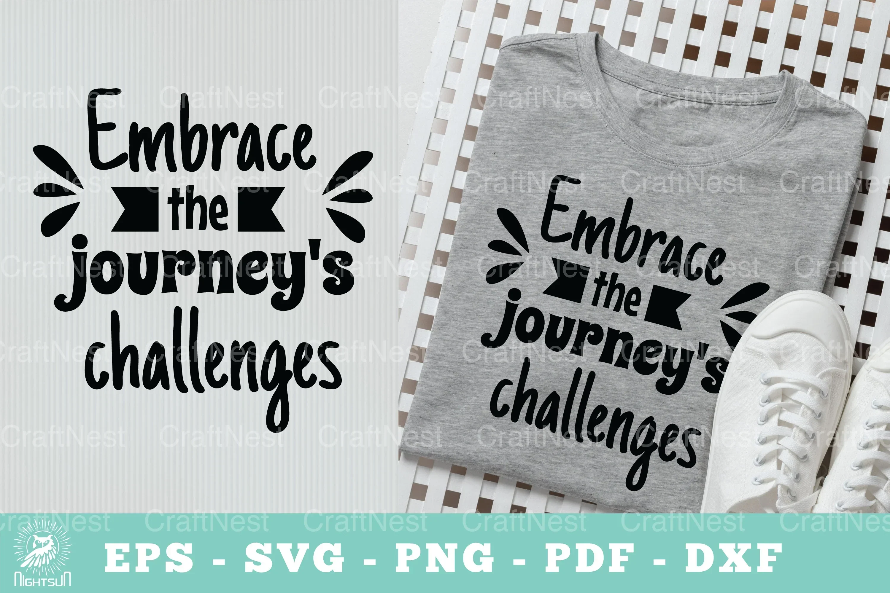 Embrace the Journey's Challenges: Motivational SVG Bundle