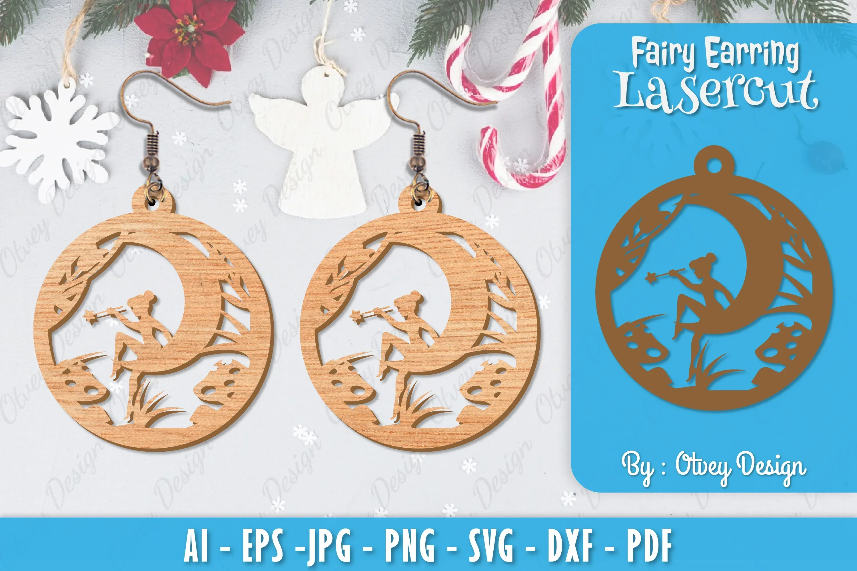 Fairy 3D Earring Lasercut SVG Bundle