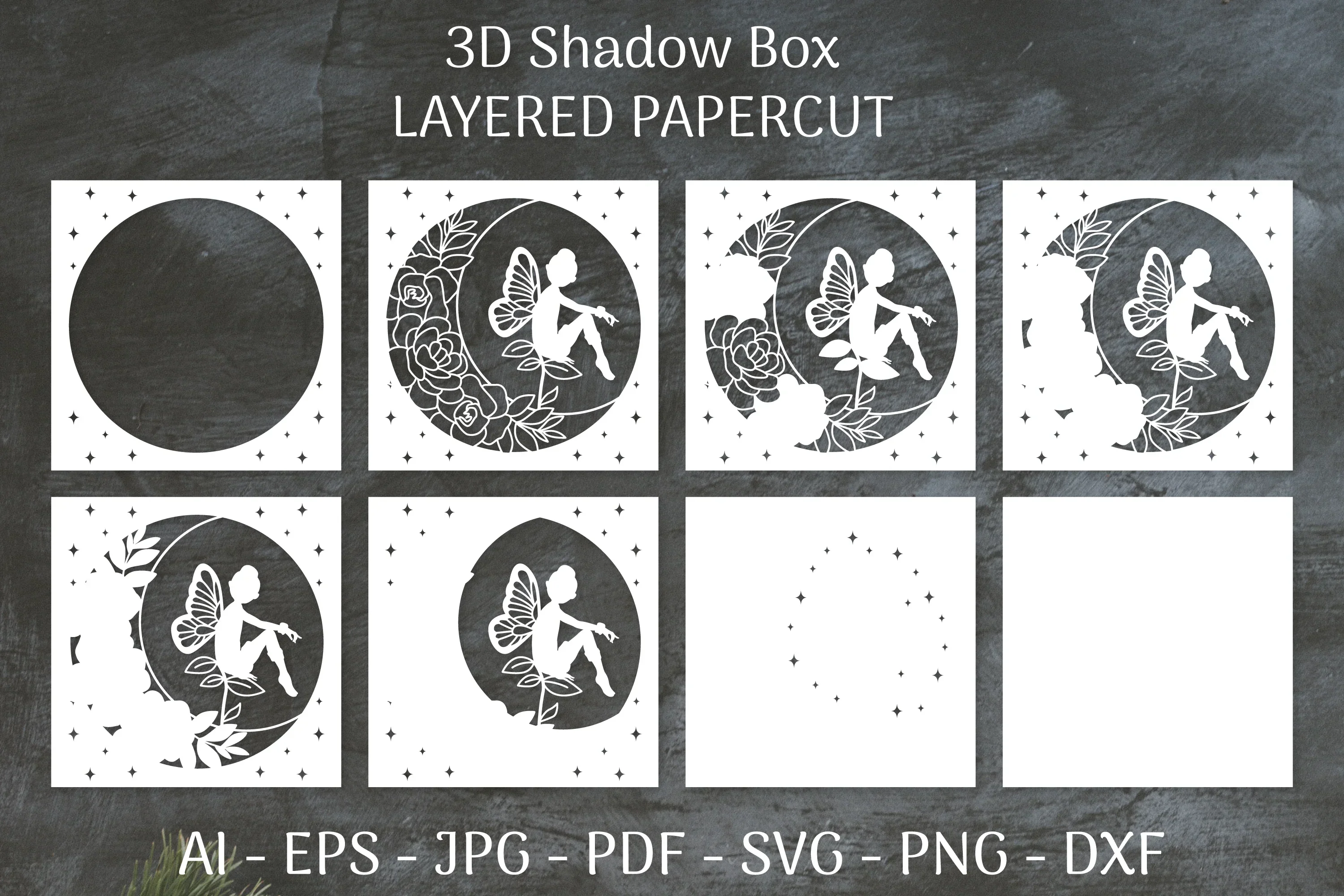 Fairy 3D Shadow Box Layered Papercut SVG Bundle - Image 2