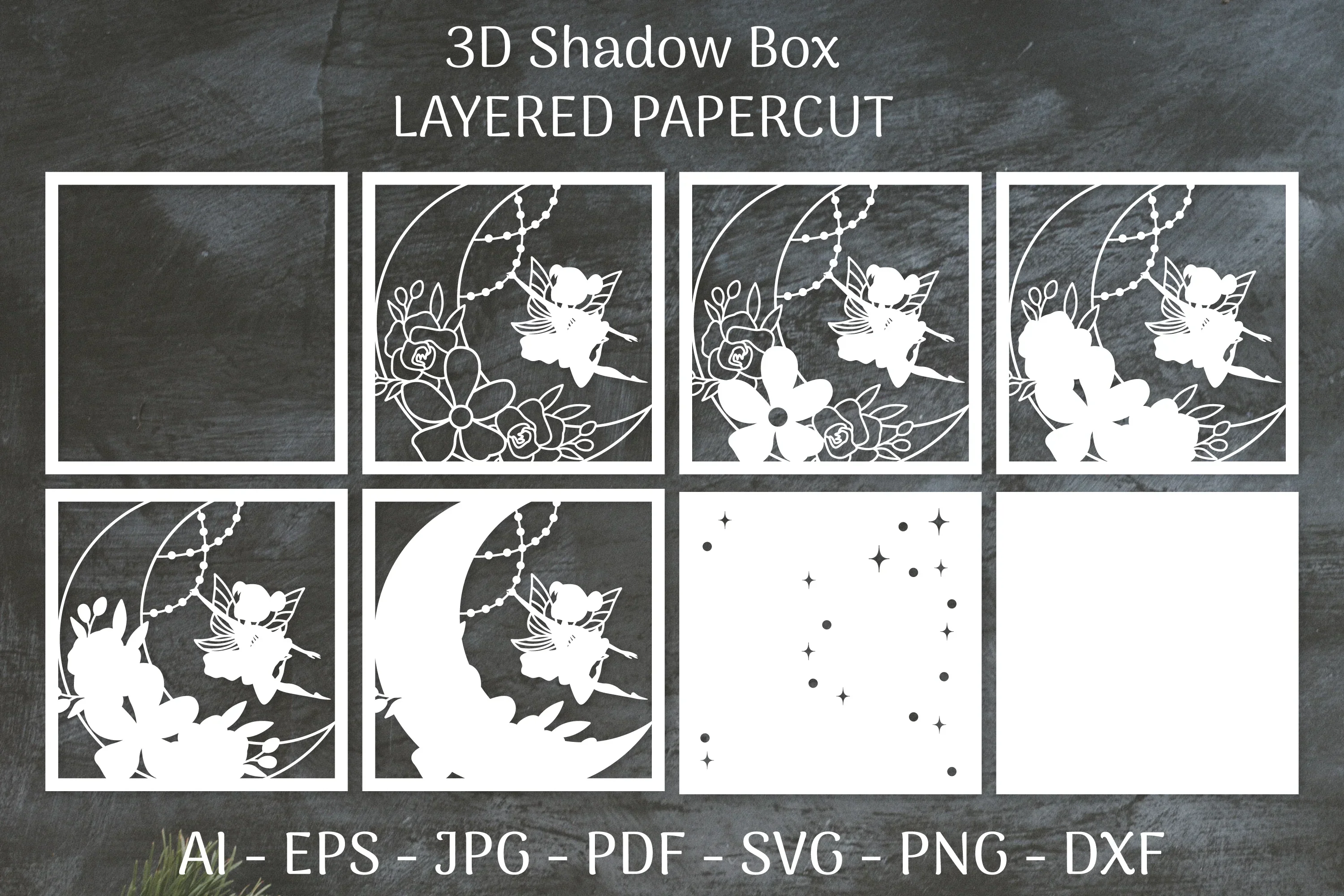 Fairy 3D Shadow Box Layered Papercut SVG Bundle