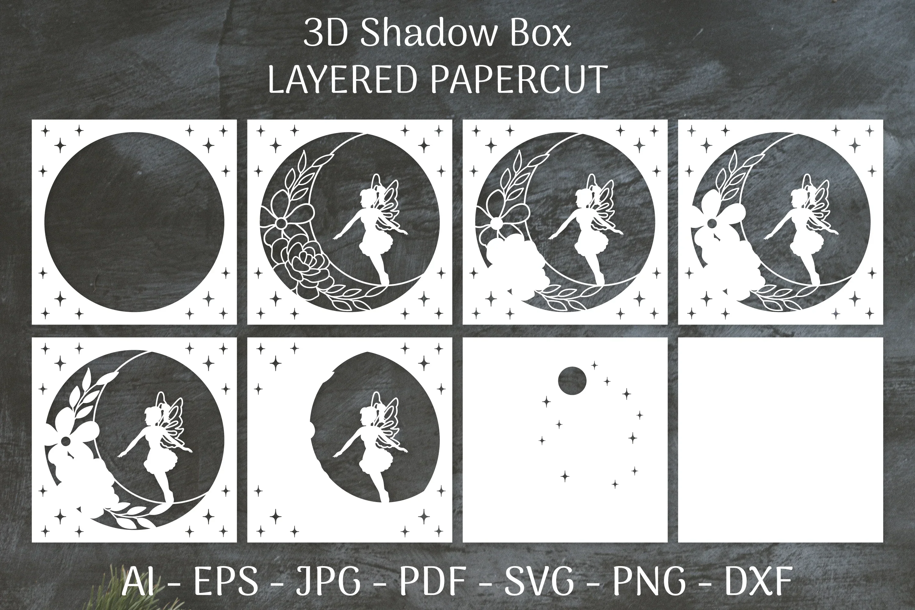 Fairy 3D Shadow Box Layered Papercut SVG Bundle