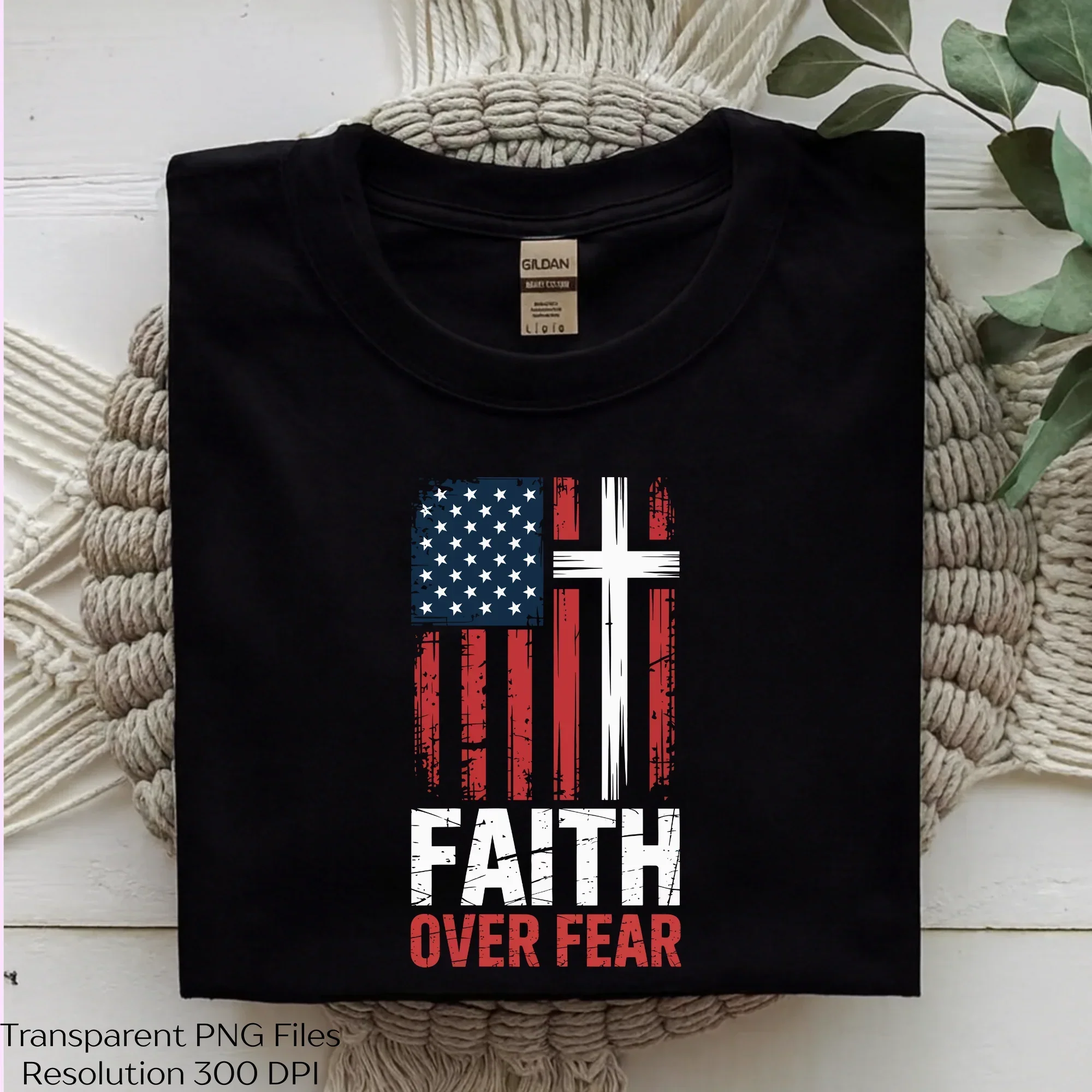 Faith Over Fear USA Flag Shirt SVG Bundle