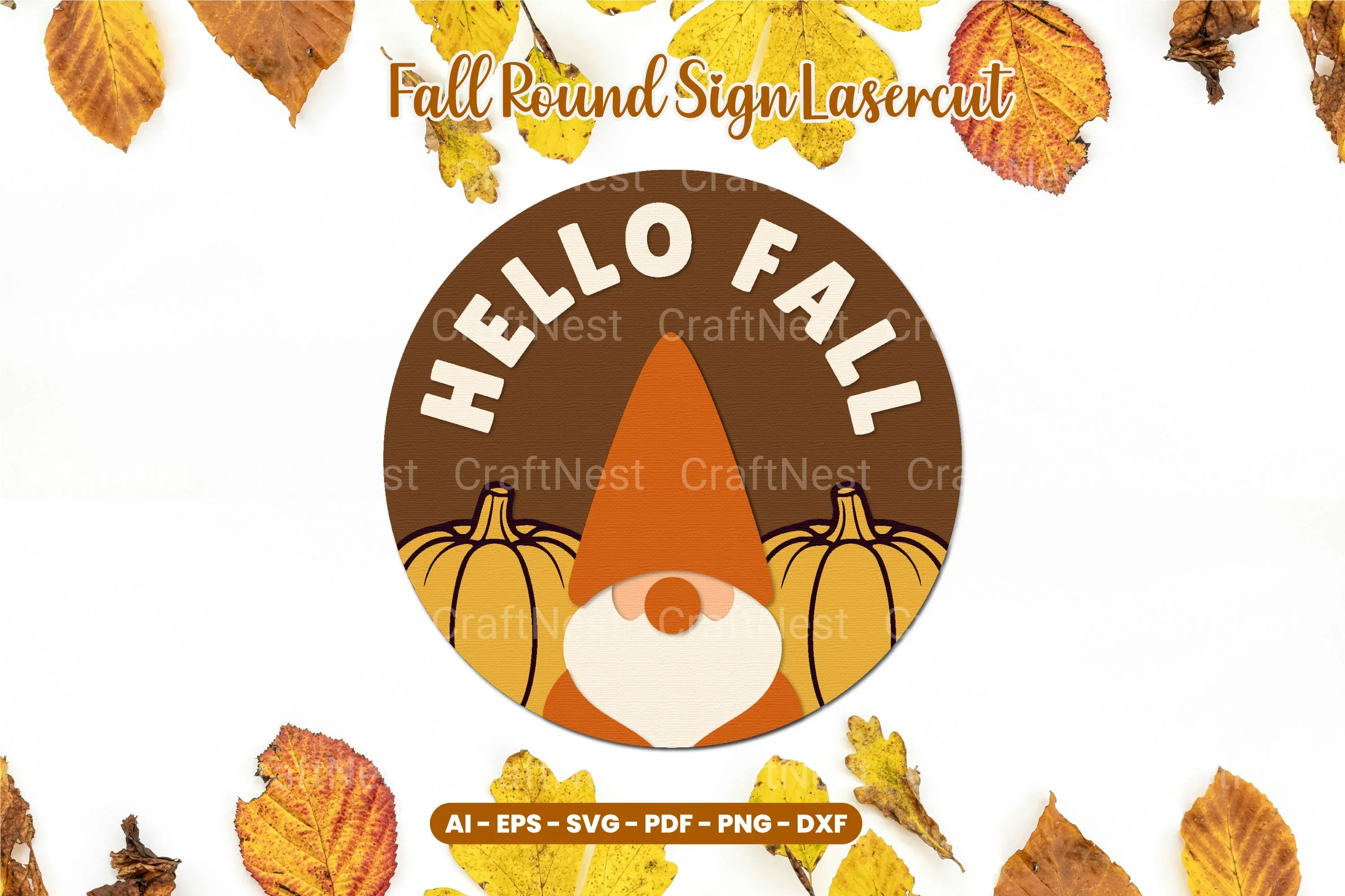 Fall Round Sign Laser Cut SVG Bundle