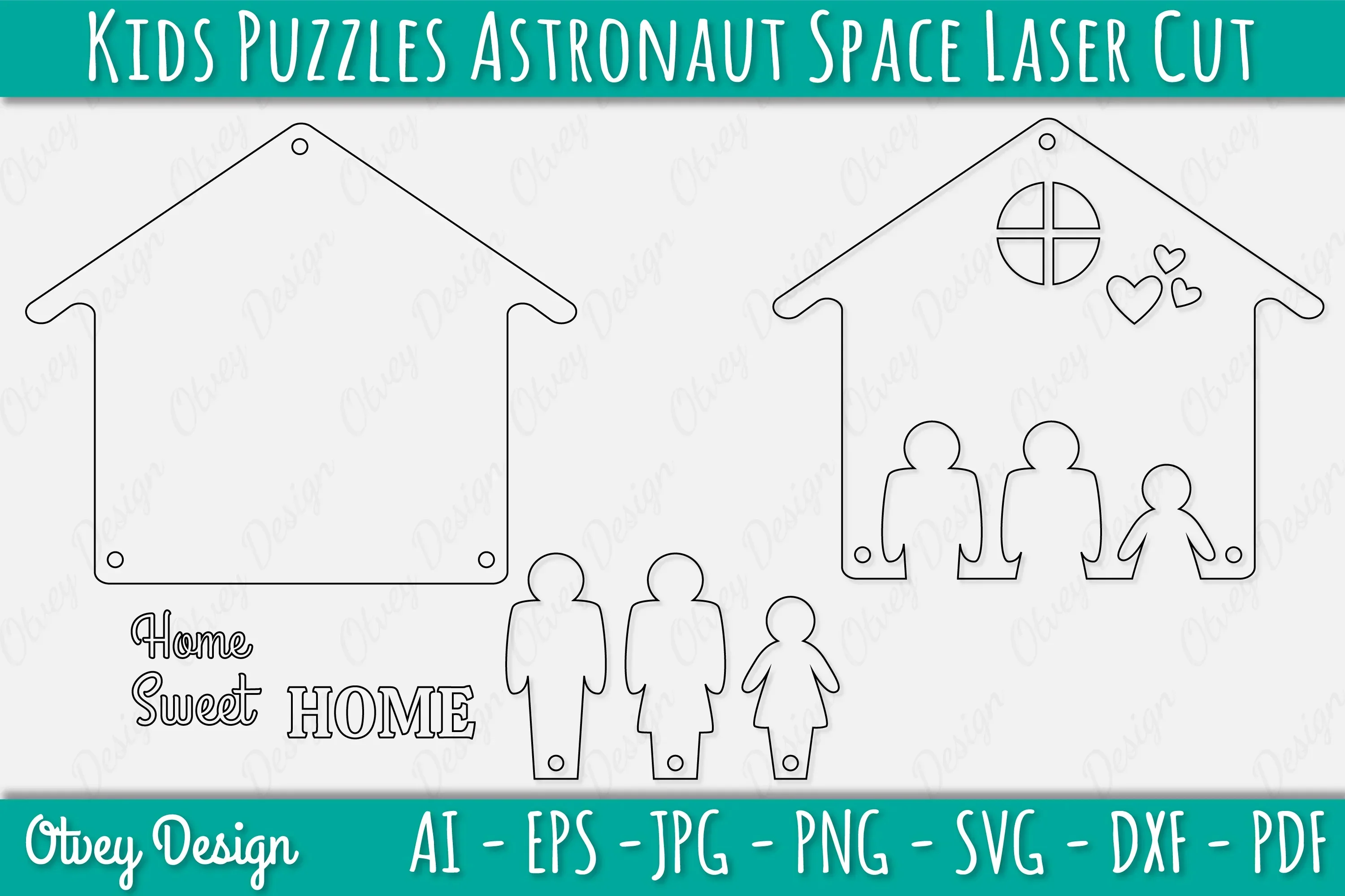 Family Keychain Home Key Holder Laser Cut SVG Bundle - Image 2