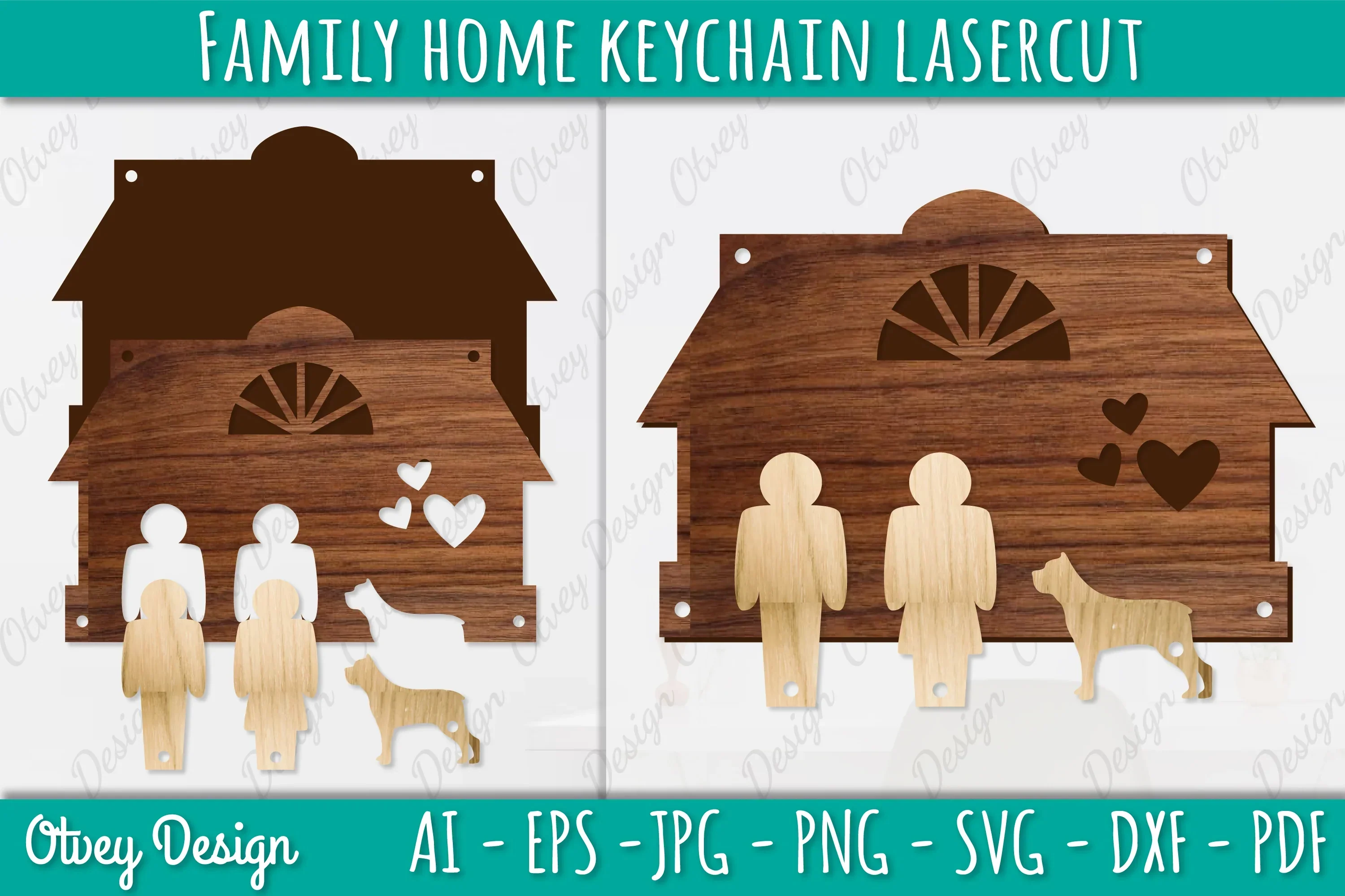 Family Keychain SVG Home Key Holder Laser Cut SVG Bundle