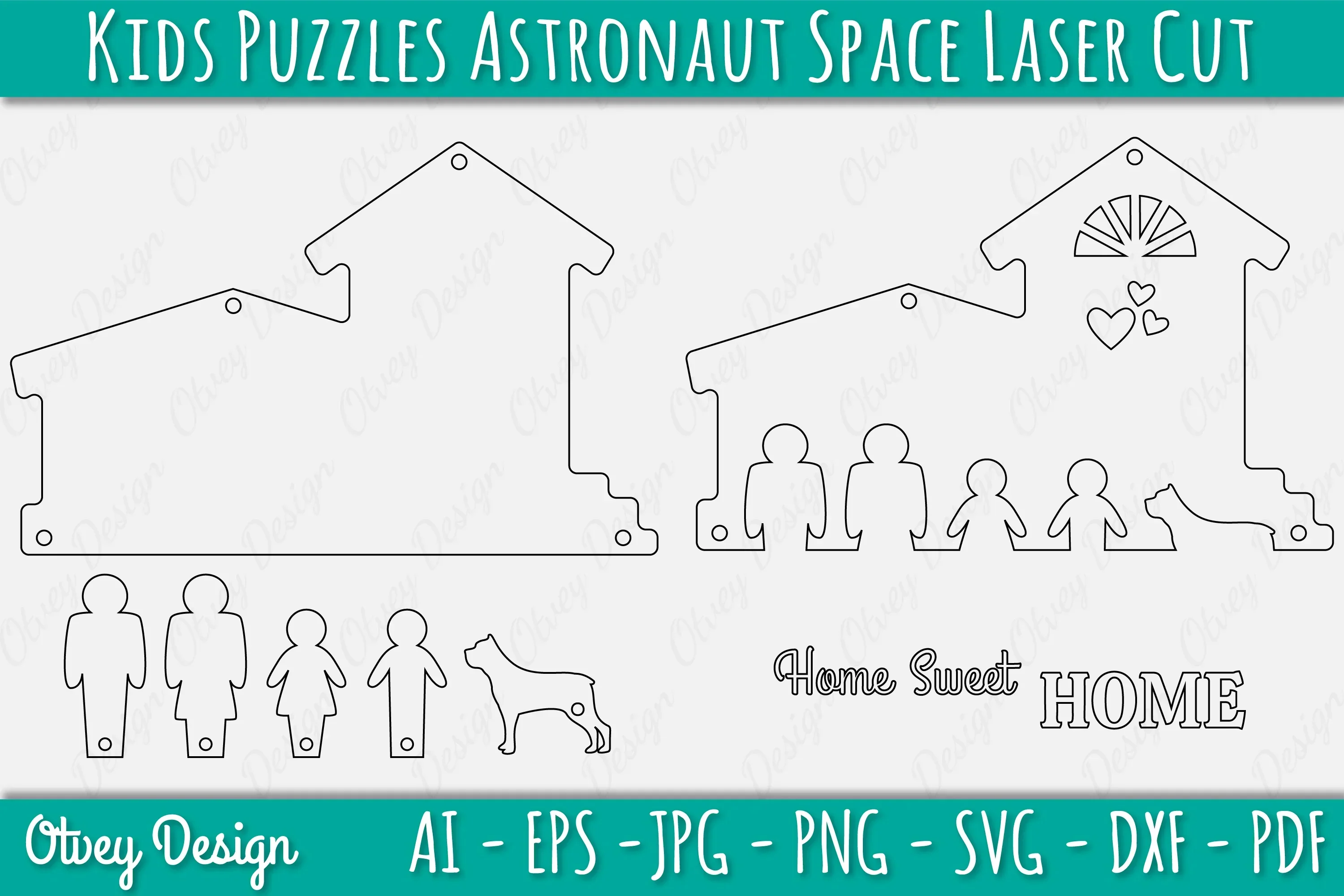 Family Keychain SVG Home Key Holder Laser Cut SVG Bundle - Image 2