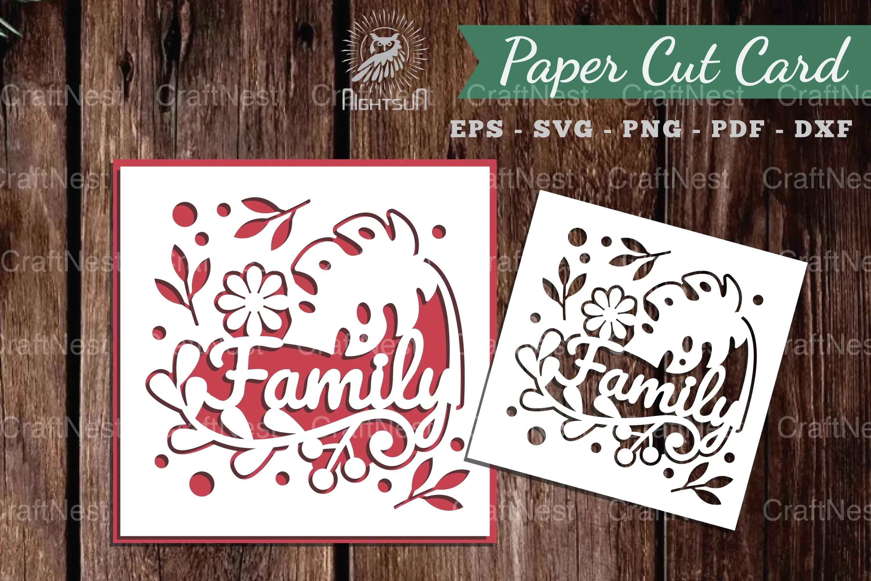 Family Papercut Card SVG Bundle