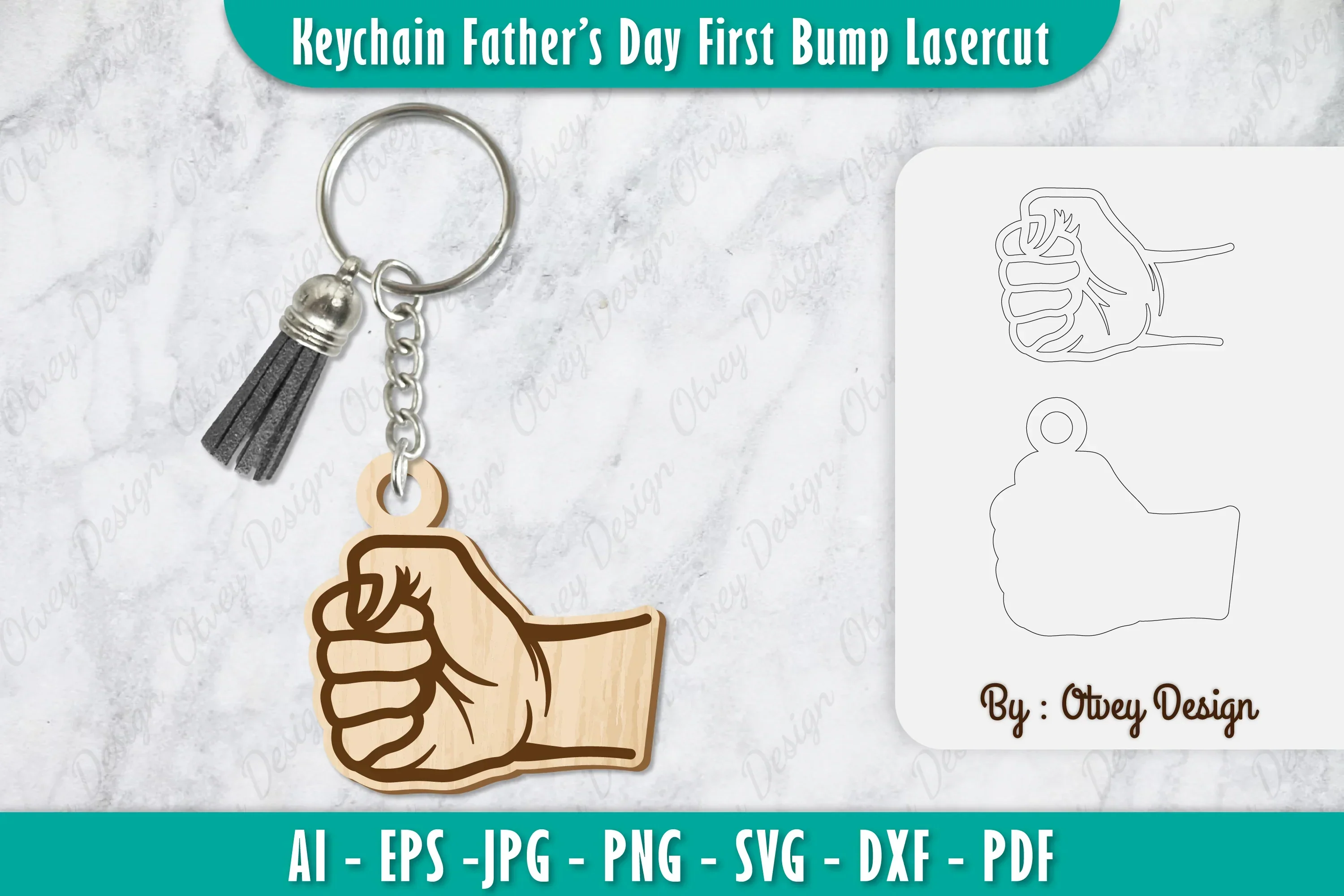 Father's Day Fist Bump Keychain SVG Bundle