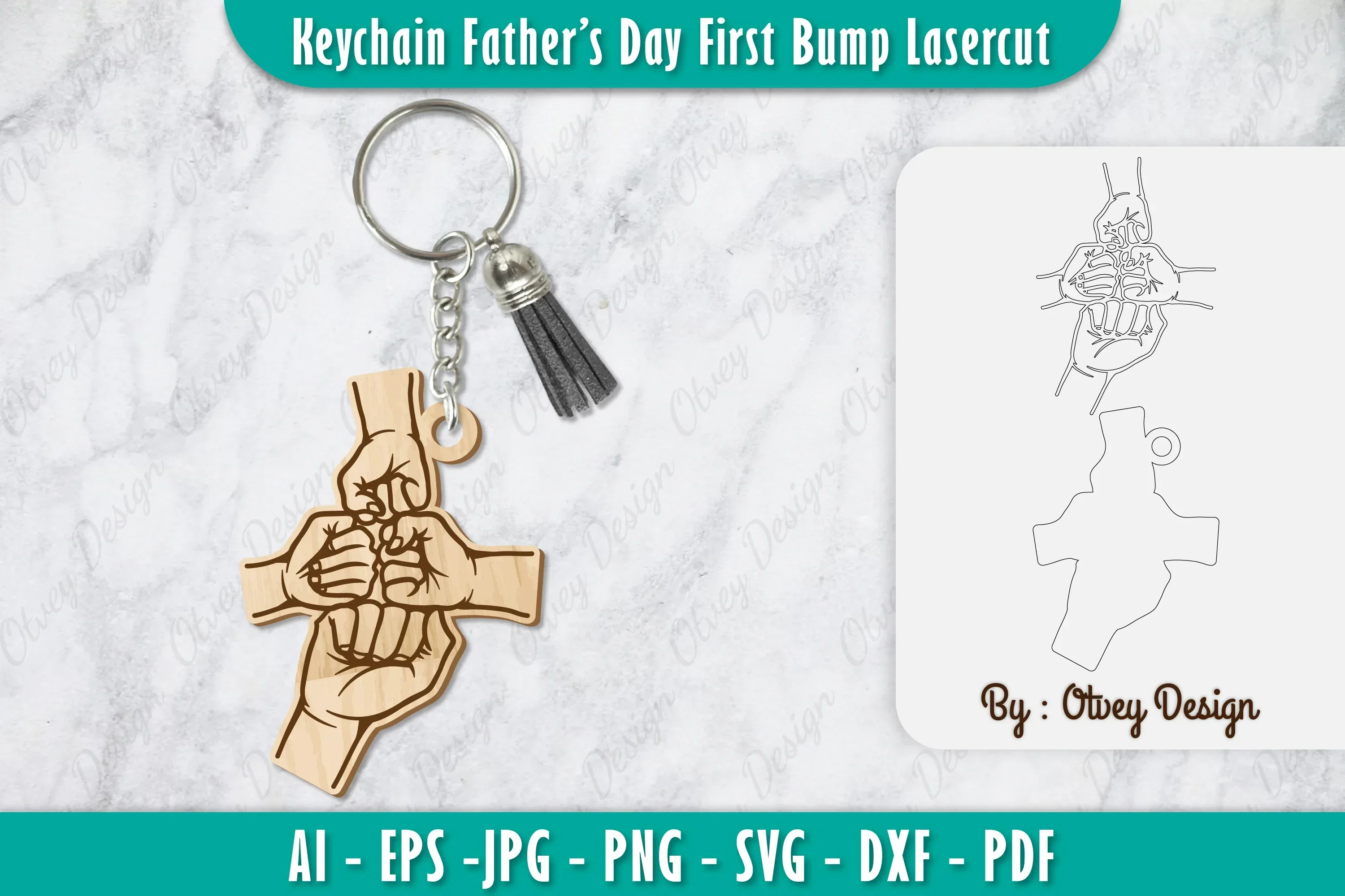 Father's Day Fist Bump Keychain SVG Bundle