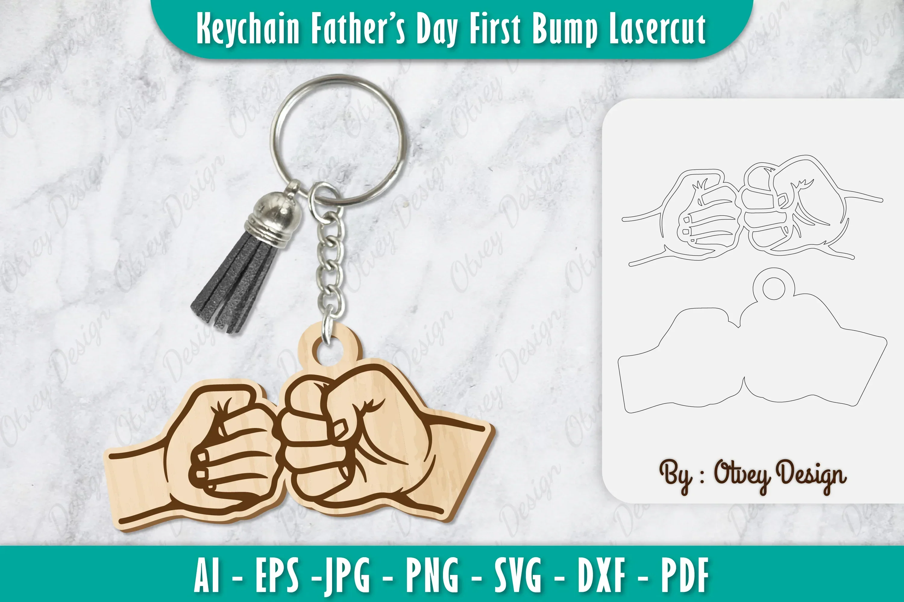 Father's Day Fist Bump Keychain SVG Bundle