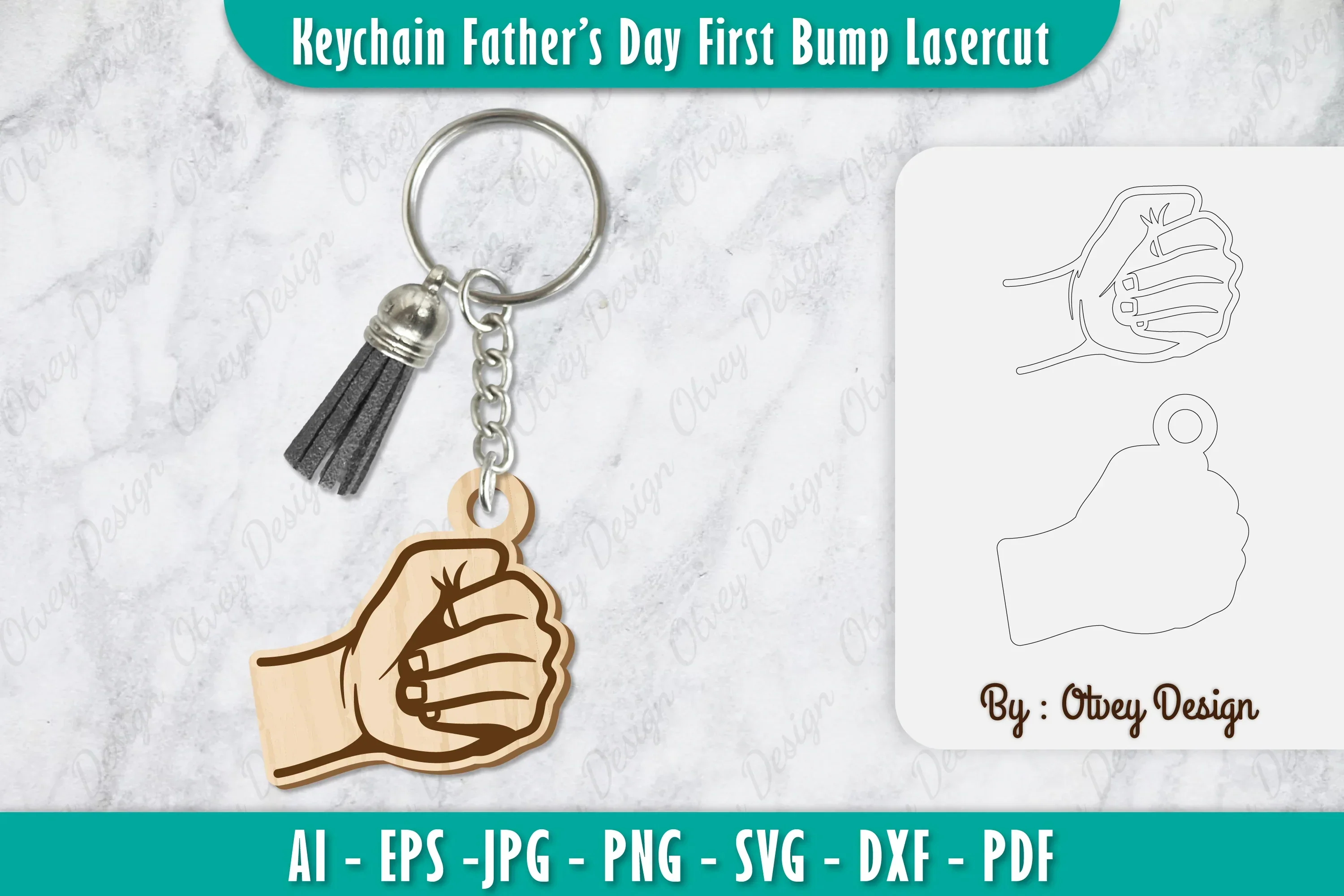 Father's Day Fist Bump Keychain SVG Bundle