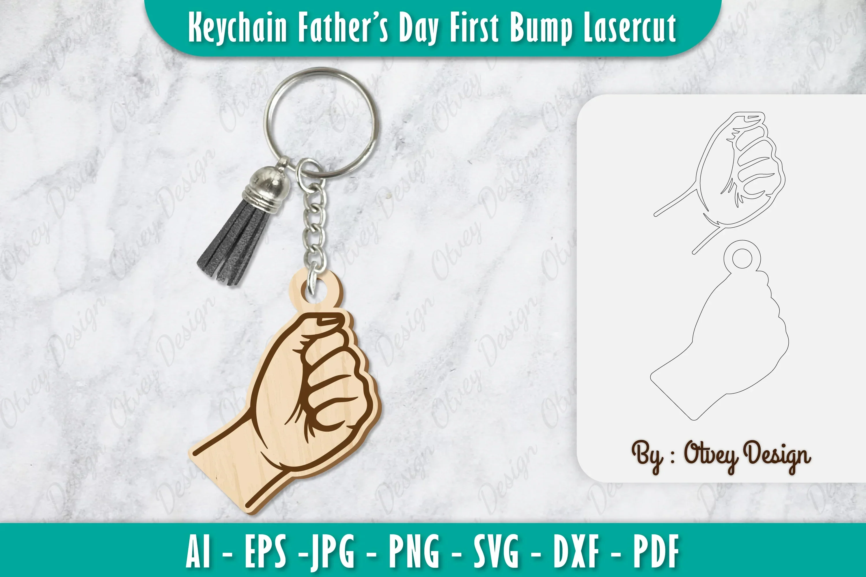 Father's Day Fist Bump Keychain SVG Bundle