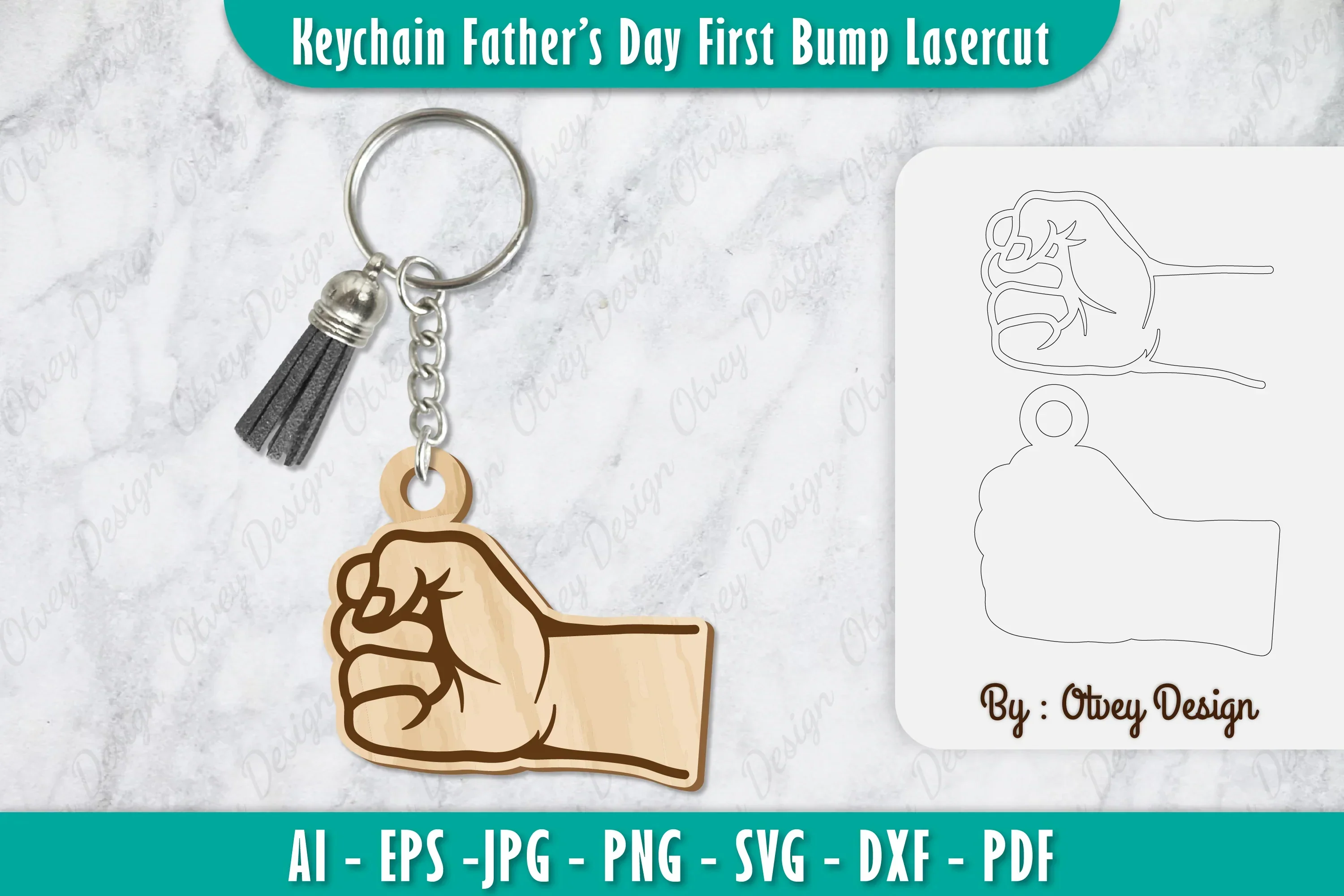 Father's Day Fist Bump Keychain SVG Bundle