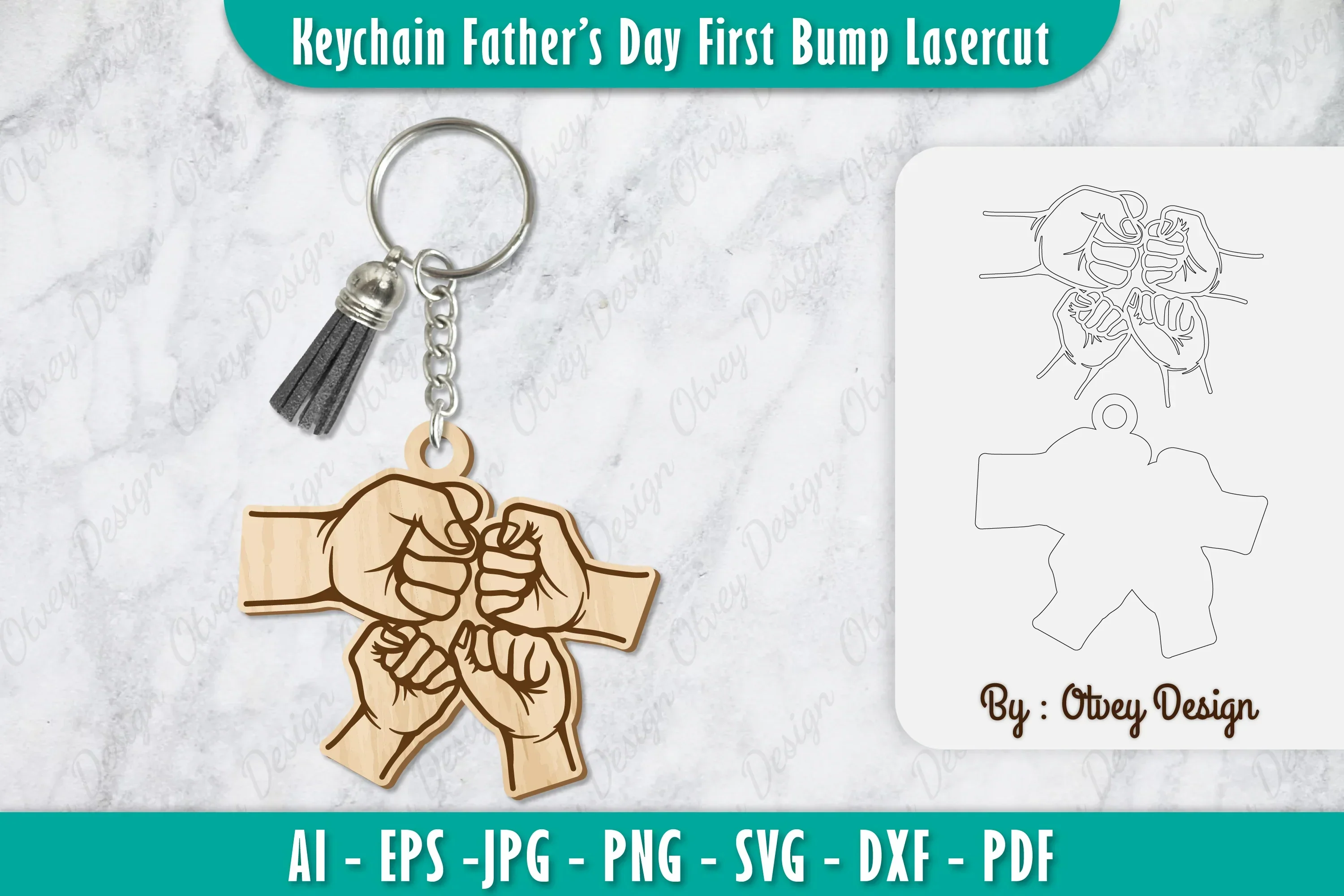 Father's Day Fist Bump Keychain SVG Bundle