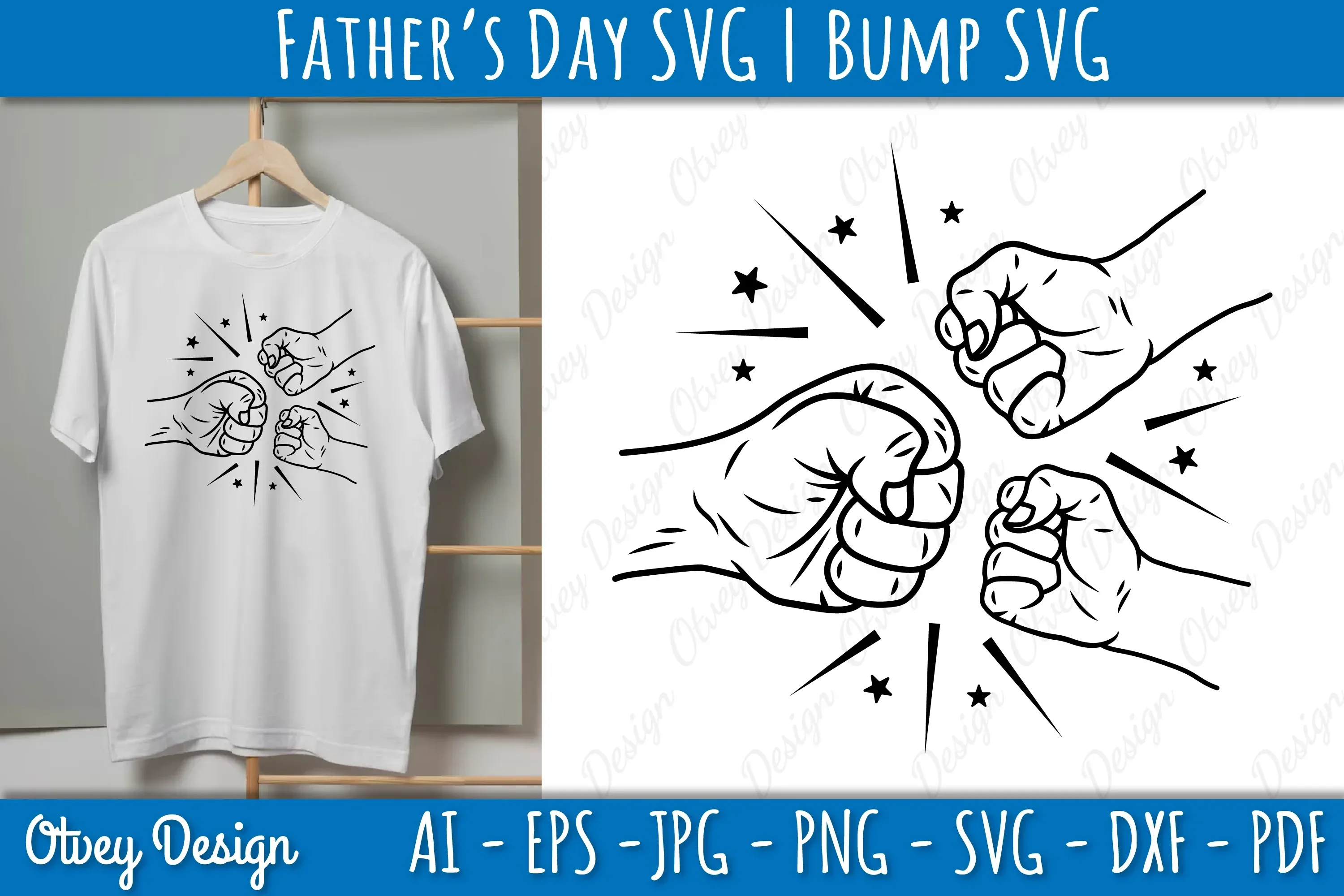 Father's Day Fist Bump SVG Bundle - Image 2
