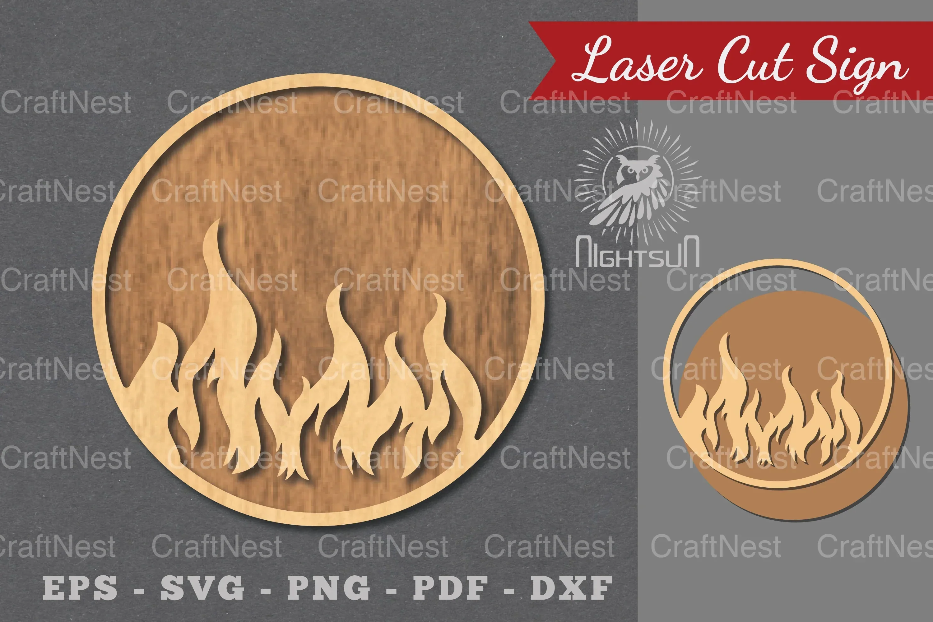 Fire Sign Laser Cut Decoration Clipart Bundle