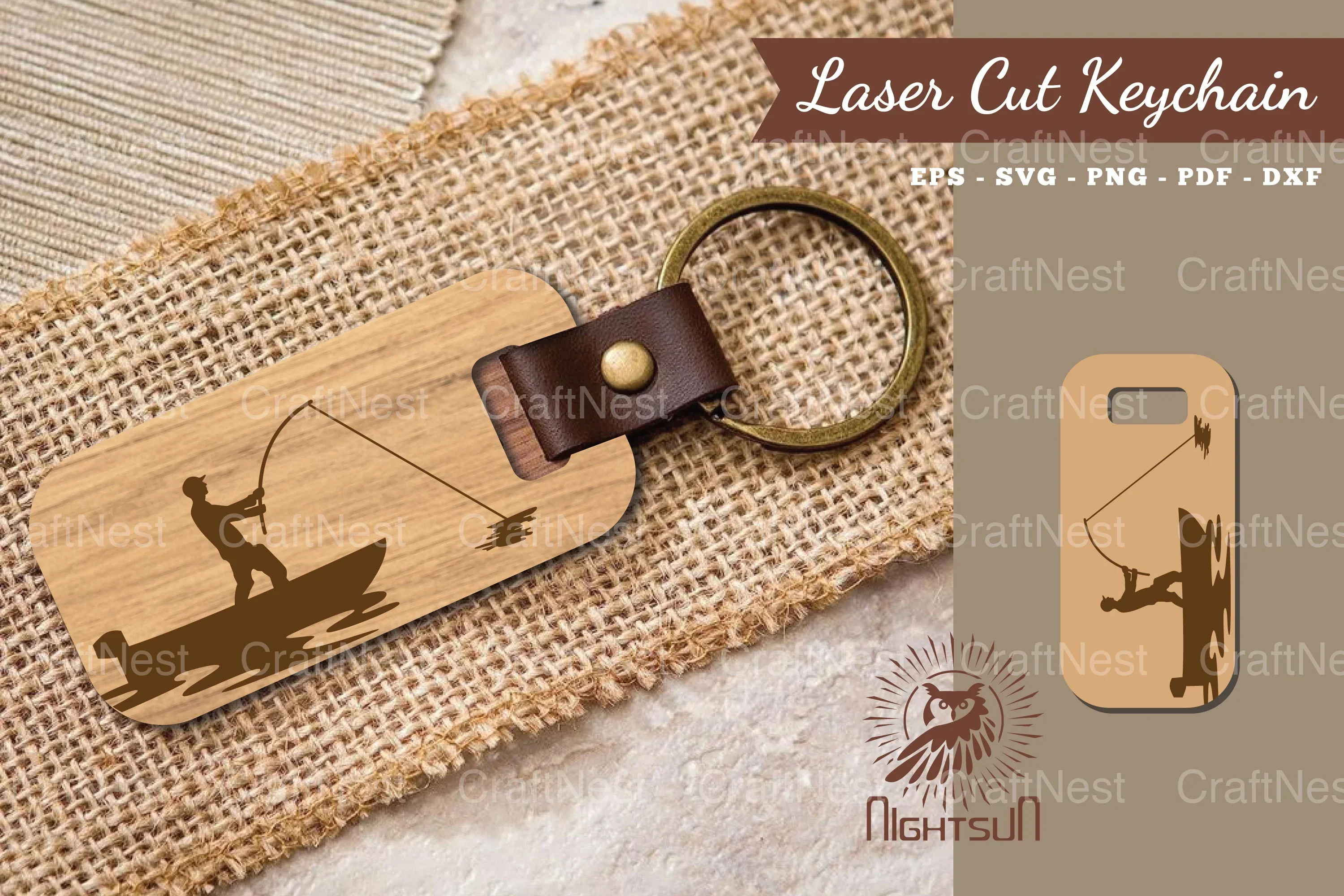 Fishing Laser Cut Keychain SVG Bundle
