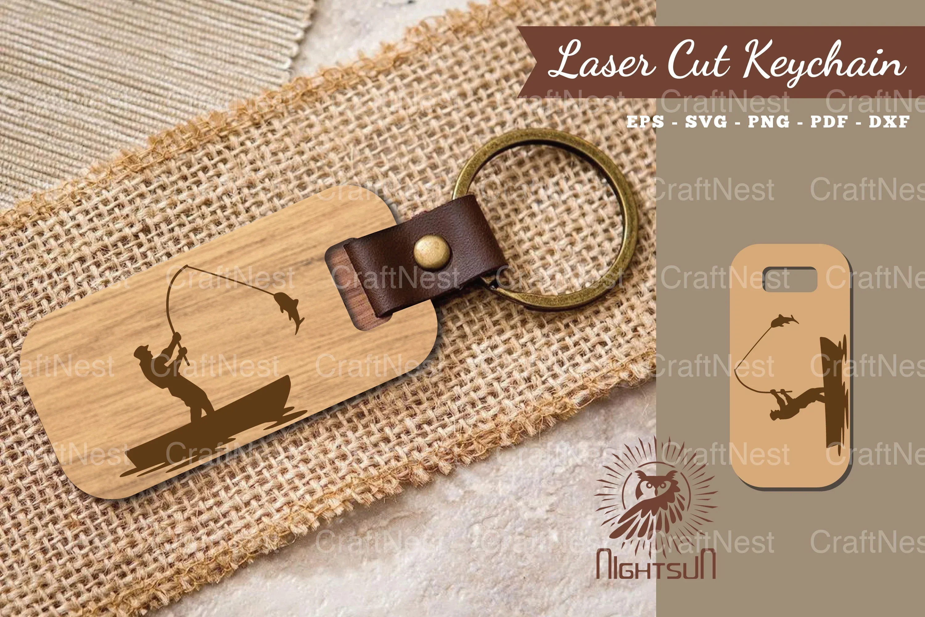 Fishing Laser Cut Keychain SVG Bundle