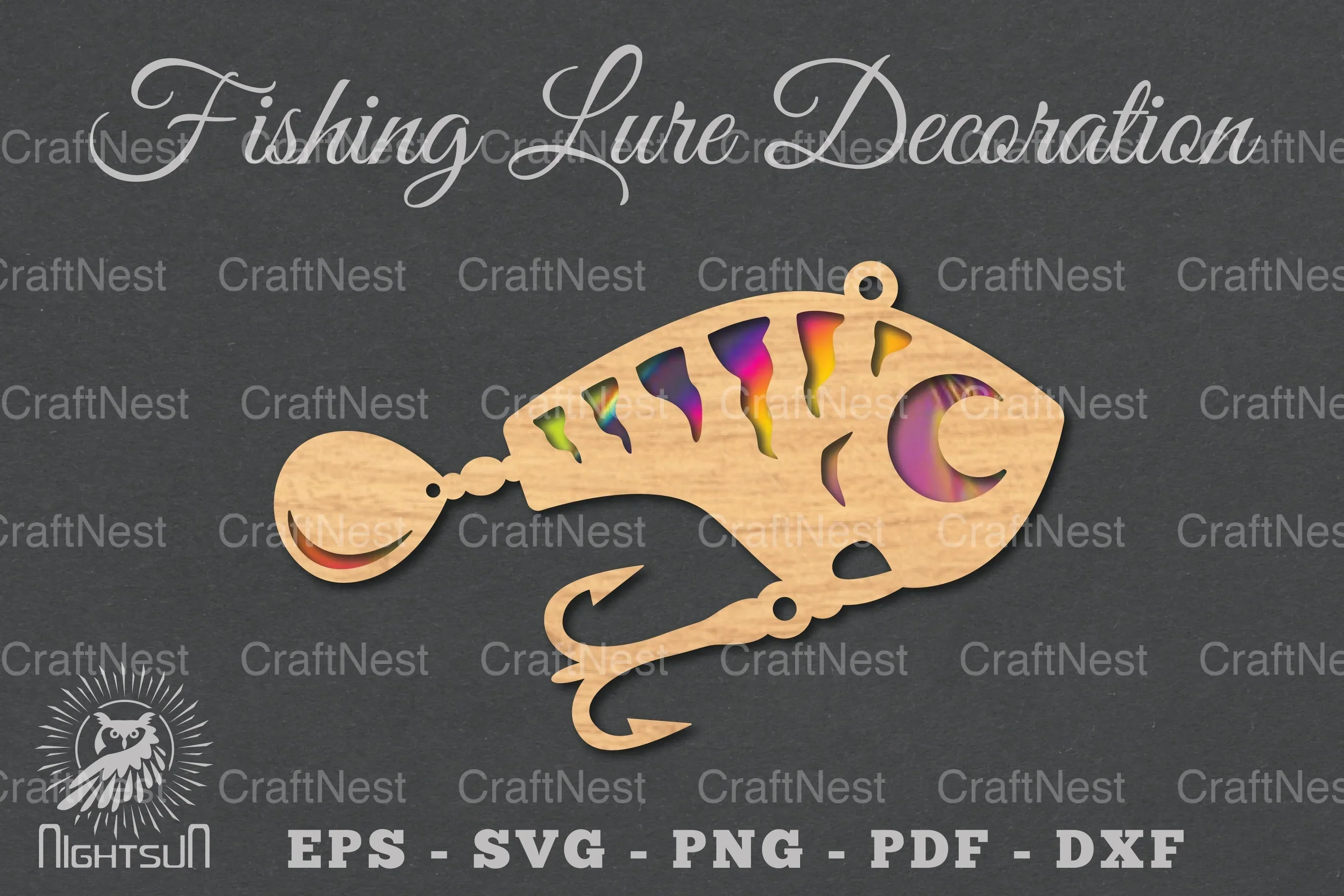 Fishing Lure Laser Cut Decoration Clipart Bundle