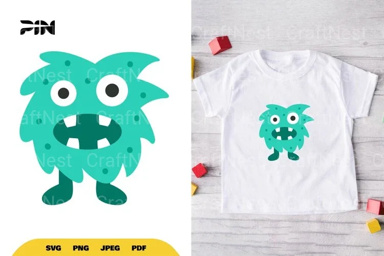 Flat Illustration Cute Monster Character Clipart Bundle
