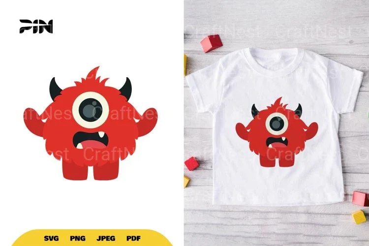 Flat Illustration Cute Monster Character Clipart Bundle