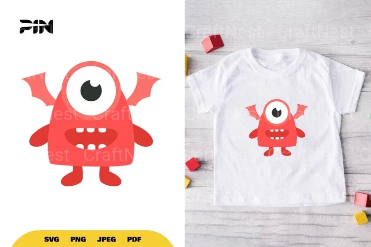 Flat Illustration Cute Monster Character Clipart Bundle