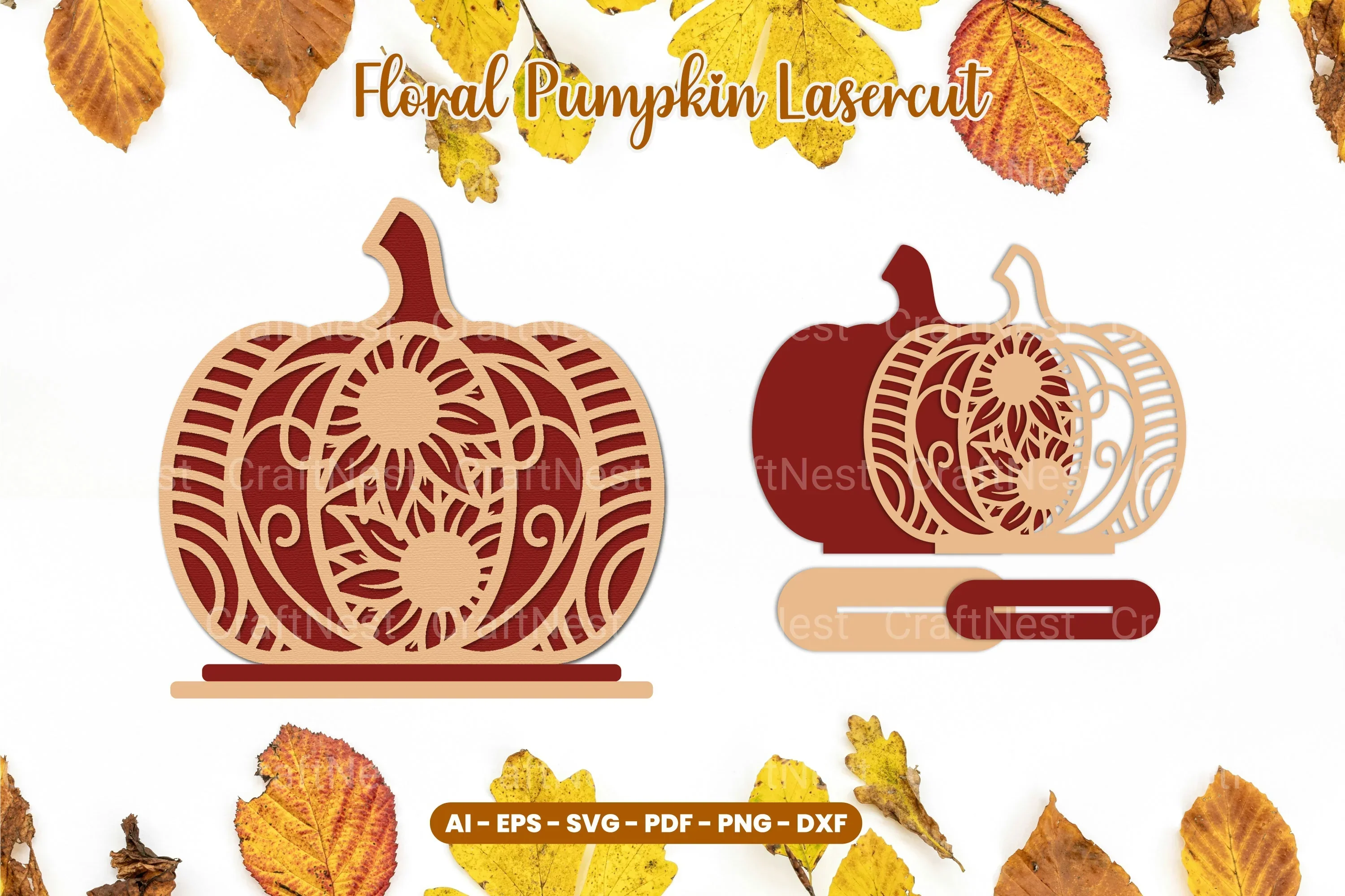 Floral Autumn Lasercut SVG Bundle