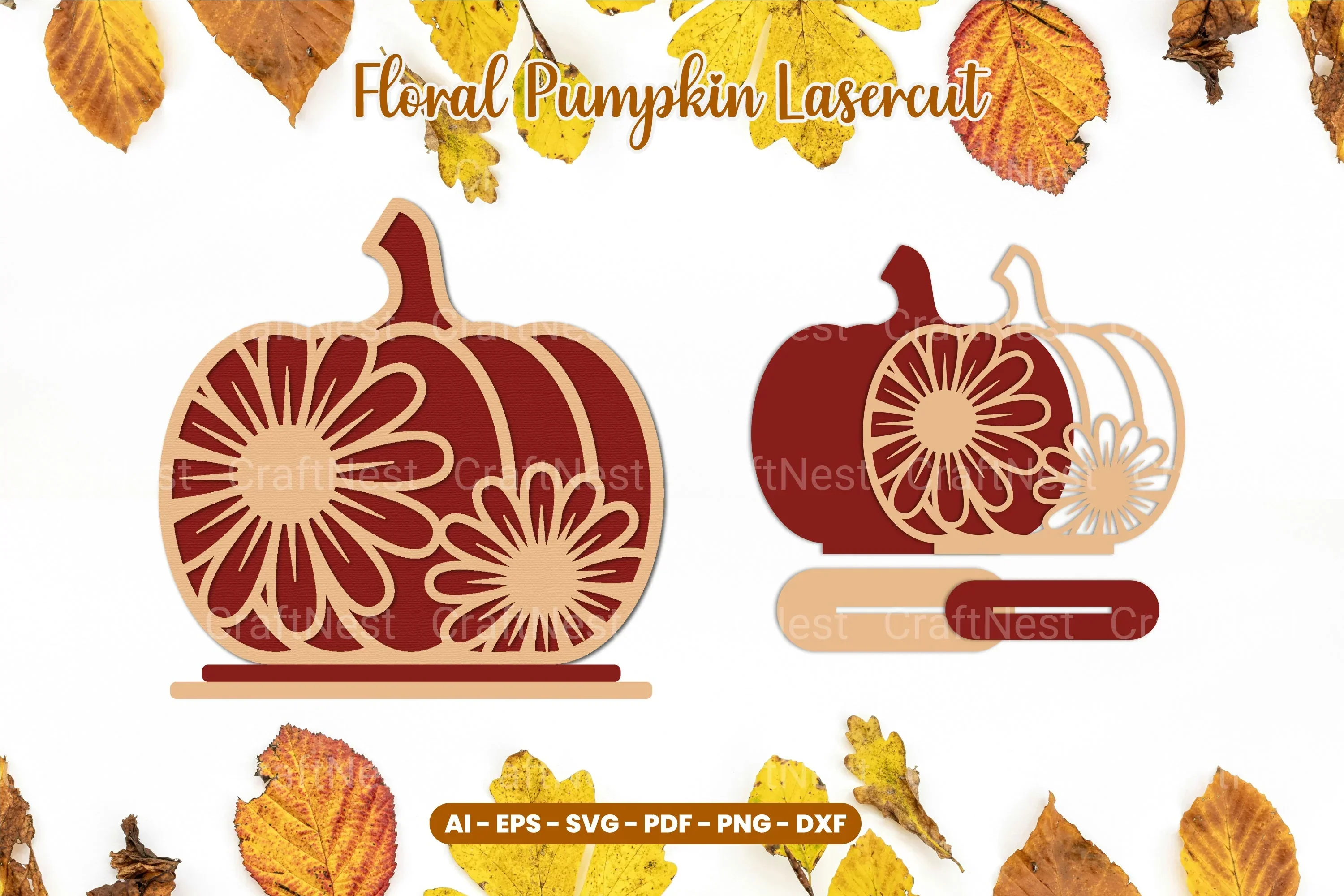 Floral Autumn Lasercut SVG Bundle