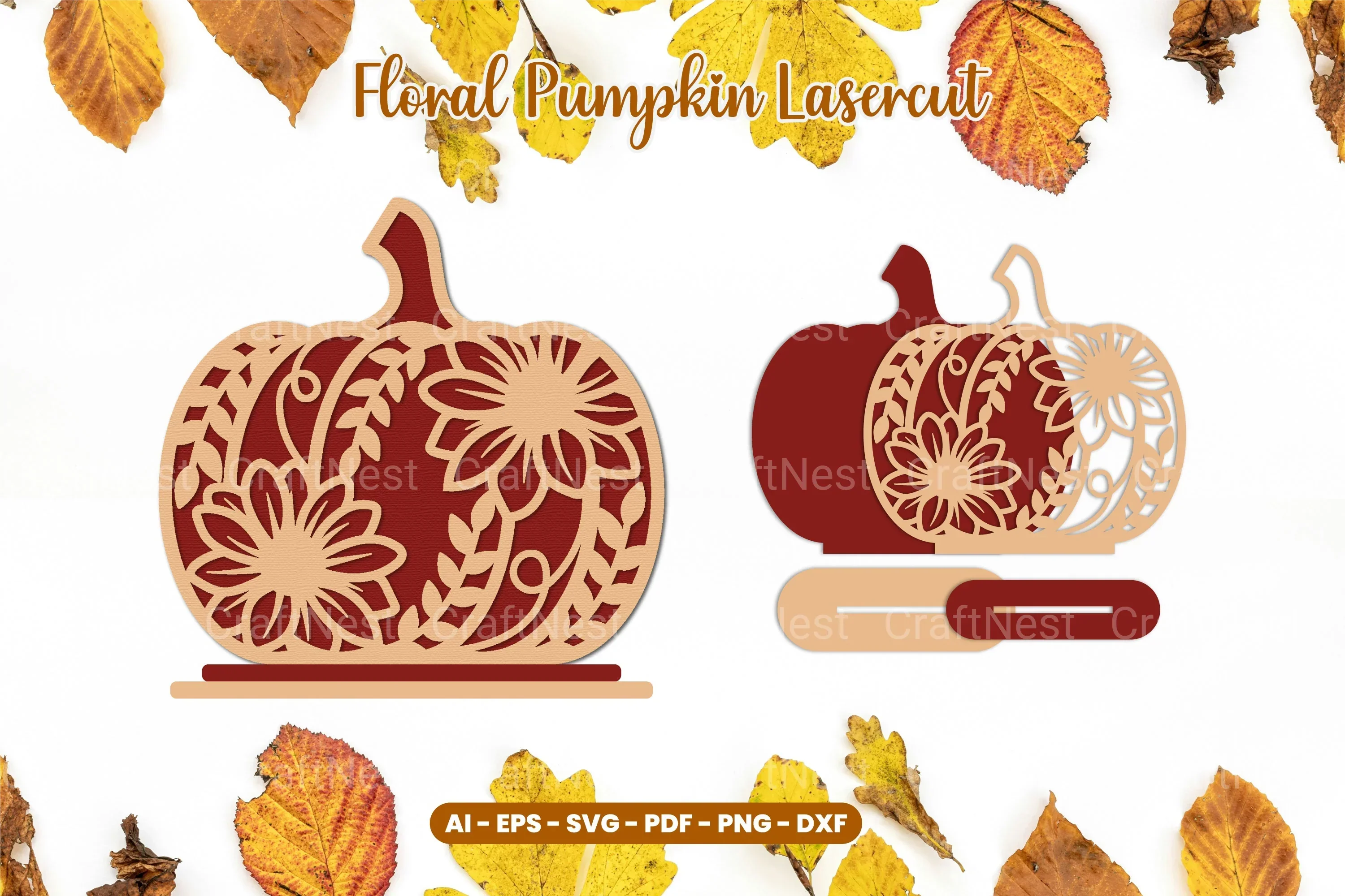 Floral Autumn Lasercut SVG Bundle