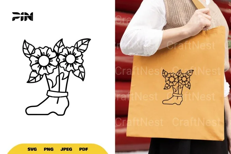 Floral Boot Cut SVG Bundle