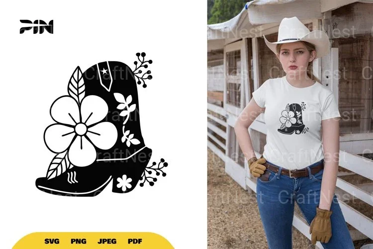 Floral Boots SVG Bundle