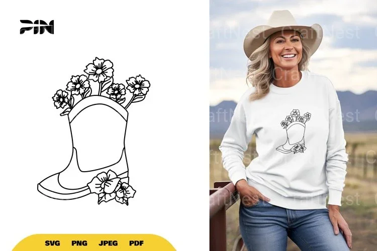 Floral Boots SVG Bundle