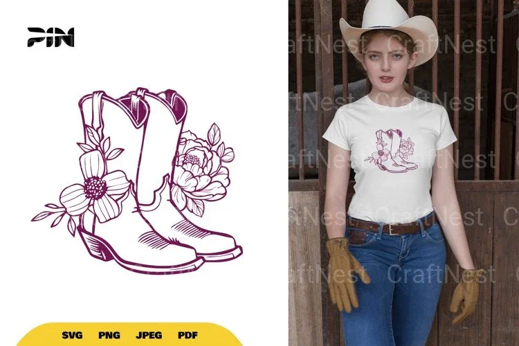 Floral Boots SVG Bundle