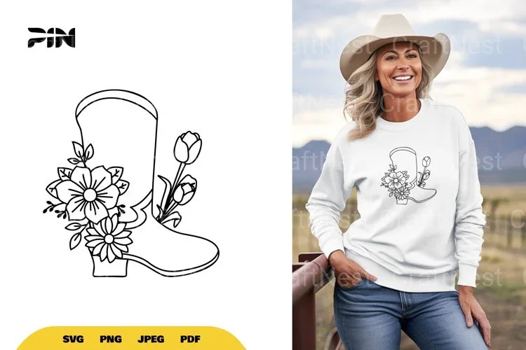 Floral Boots SVG Bundle