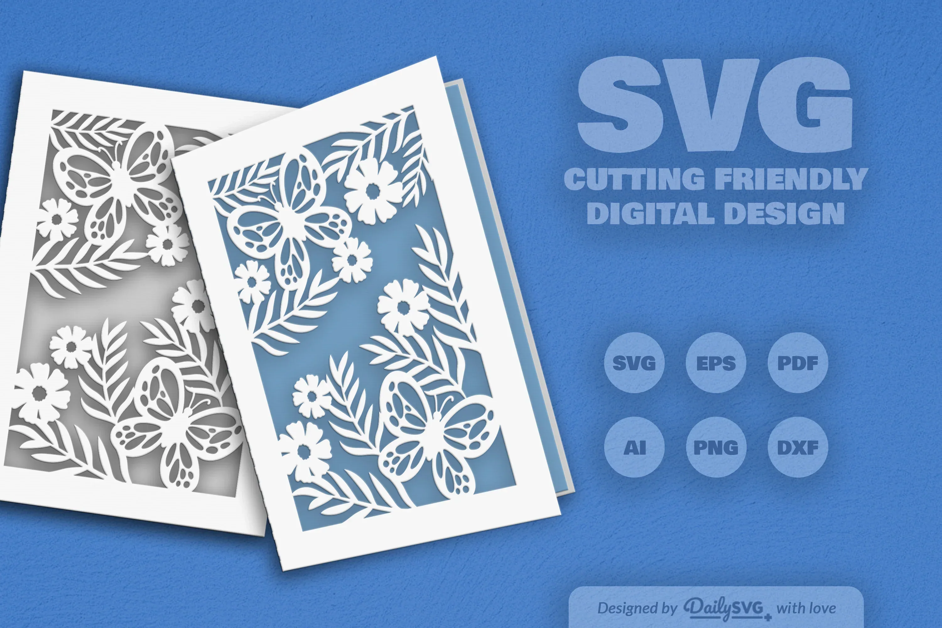 Floral Butterfly Greeting Card Clipart SVG Bundle - Image 10