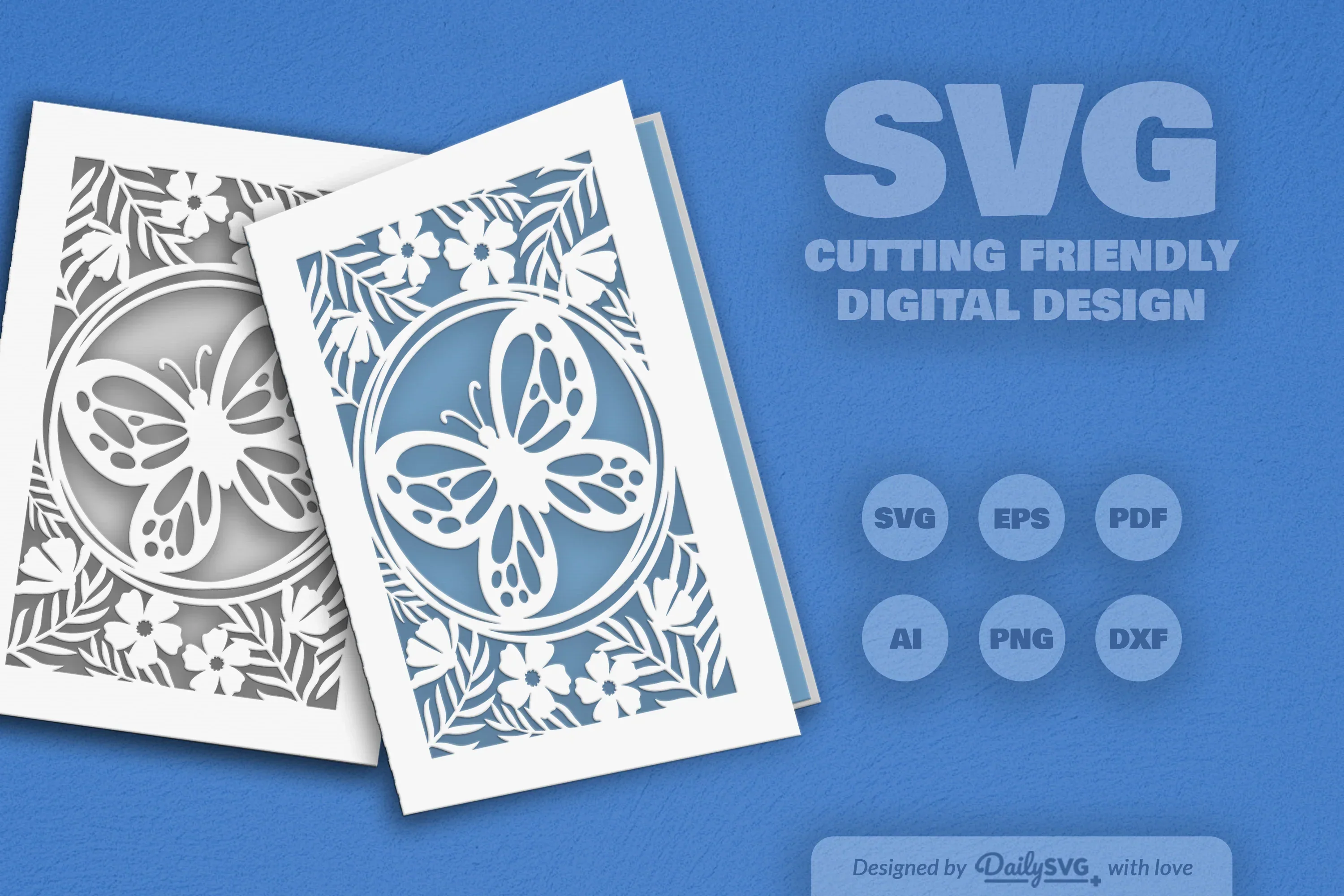 Floral Butterfly Greeting Card Clipart SVG Bundle - Image 5