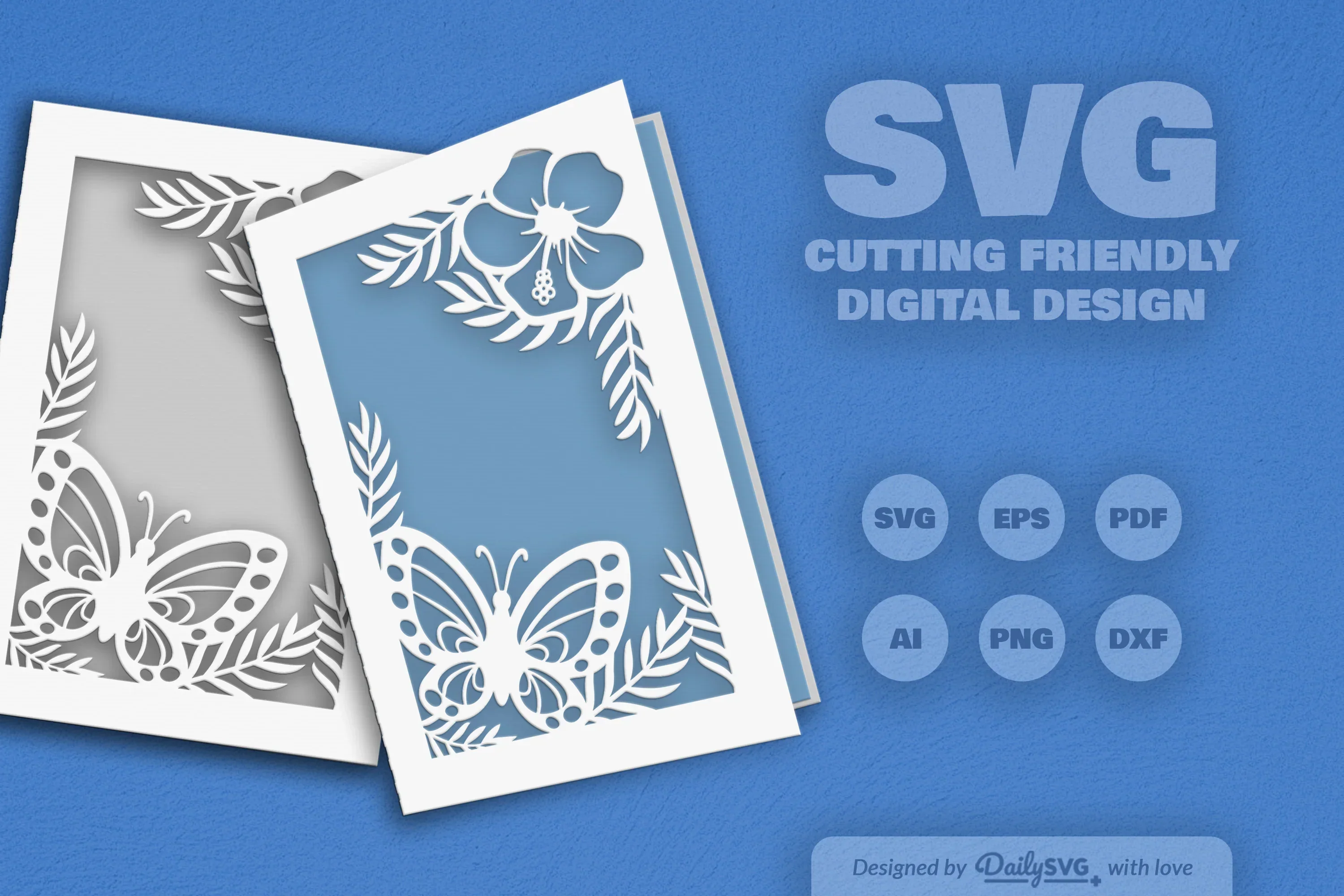 Floral Butterfly Greeting Card Clipart SVG Bundle - Image 8