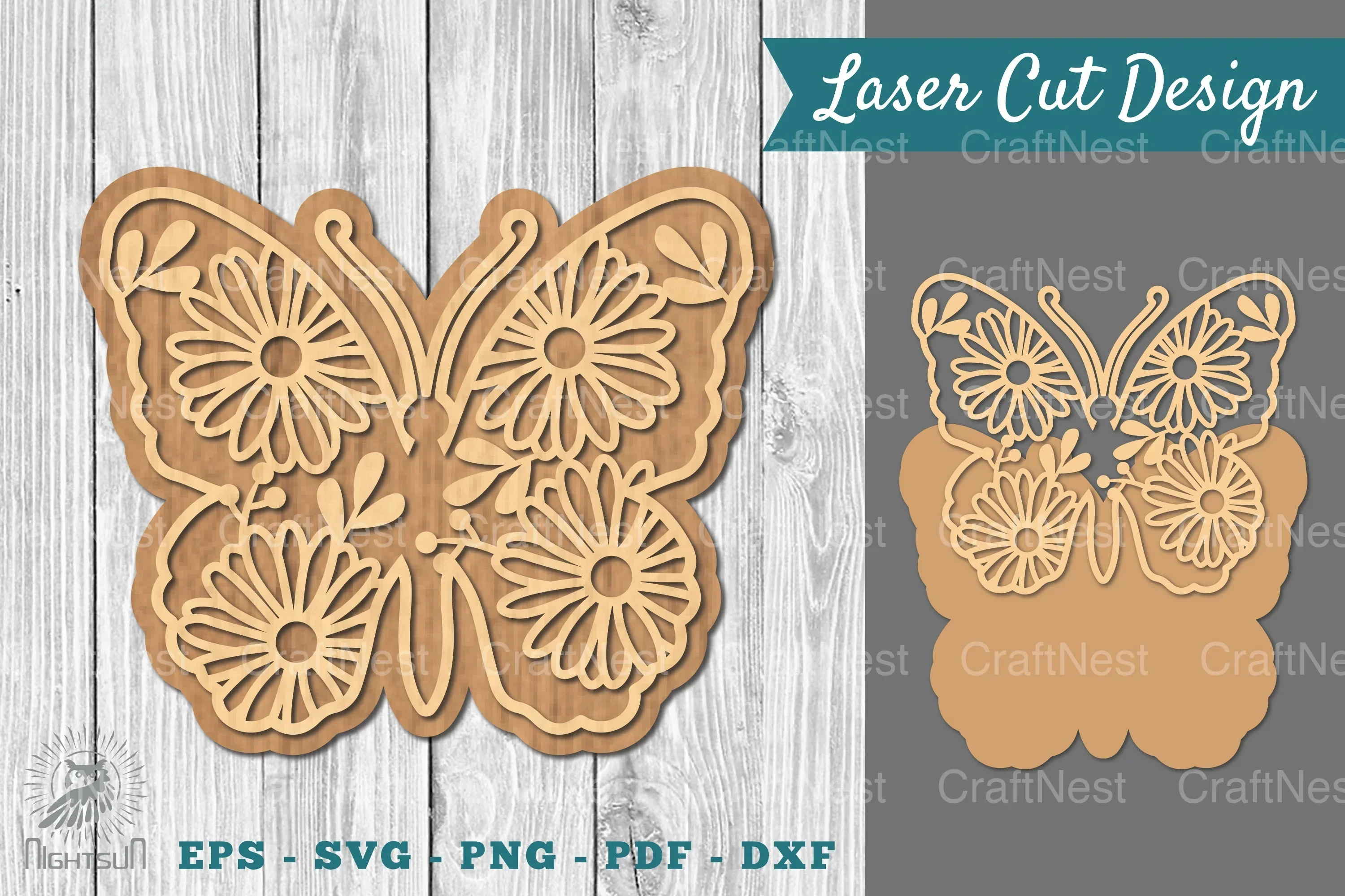 Floral Butterfly Laser Cut SVG Bundle