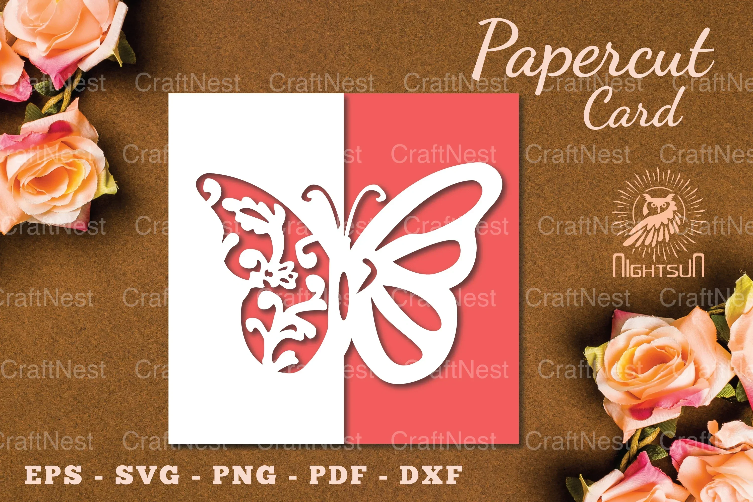 Floral Butterfly Papercut Card SVG Bundle
