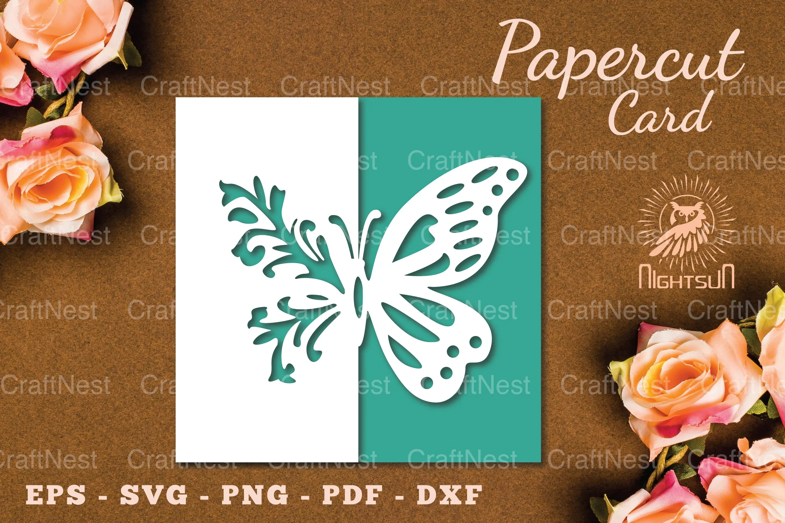 Floral Butterfly Papercut Card SVG Bundle