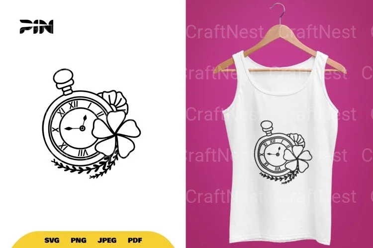 Floral Clock SVG Bundle