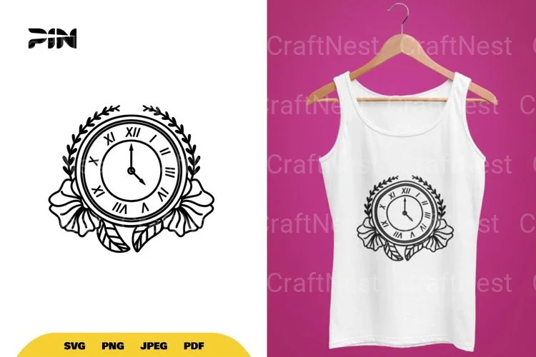 Floral Clock SVG Bundle