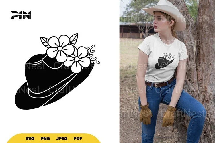 Floral Cowboy Hat SVG Bundle